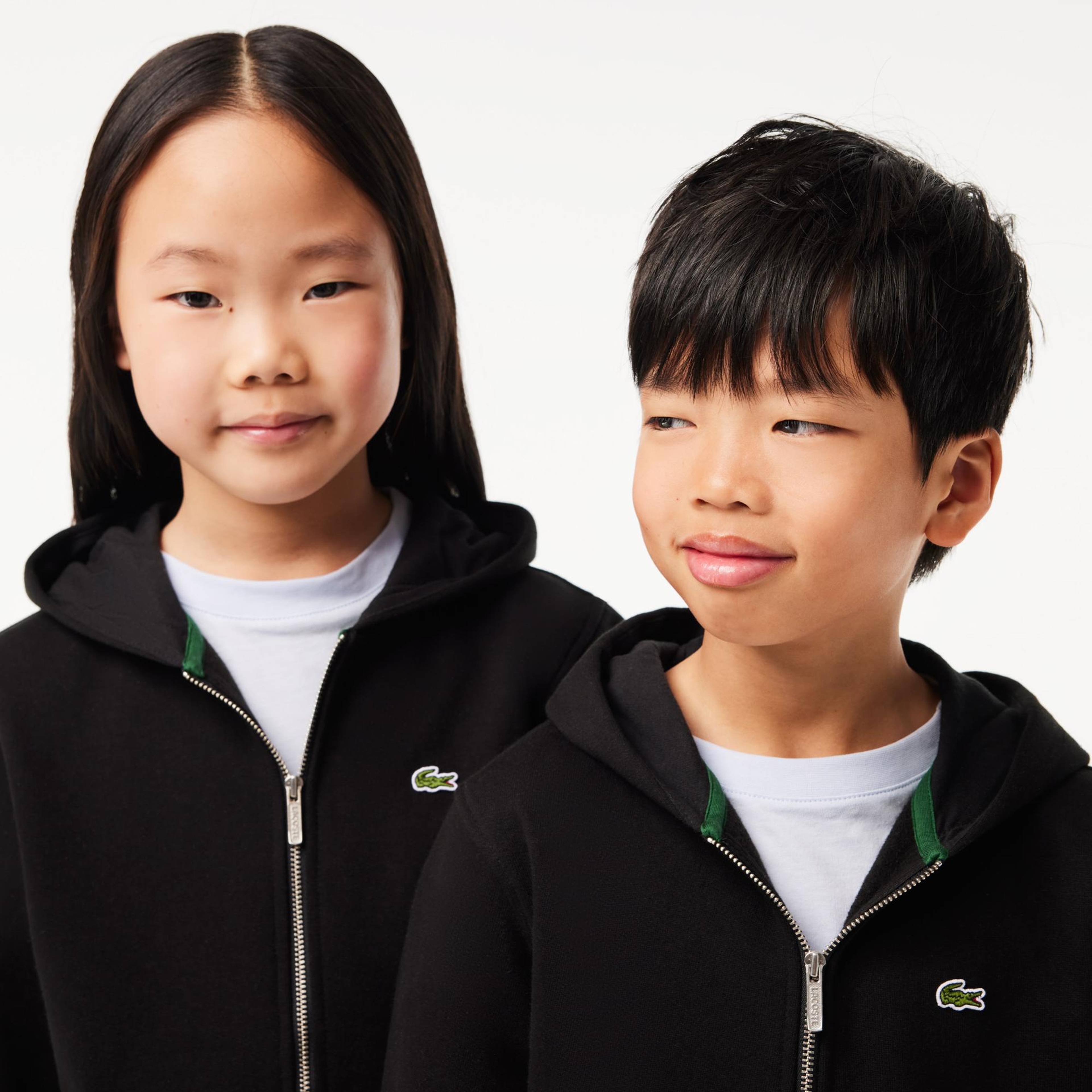 Lacoste Çocuk Kapüşonlu Siyah Sweatshirt