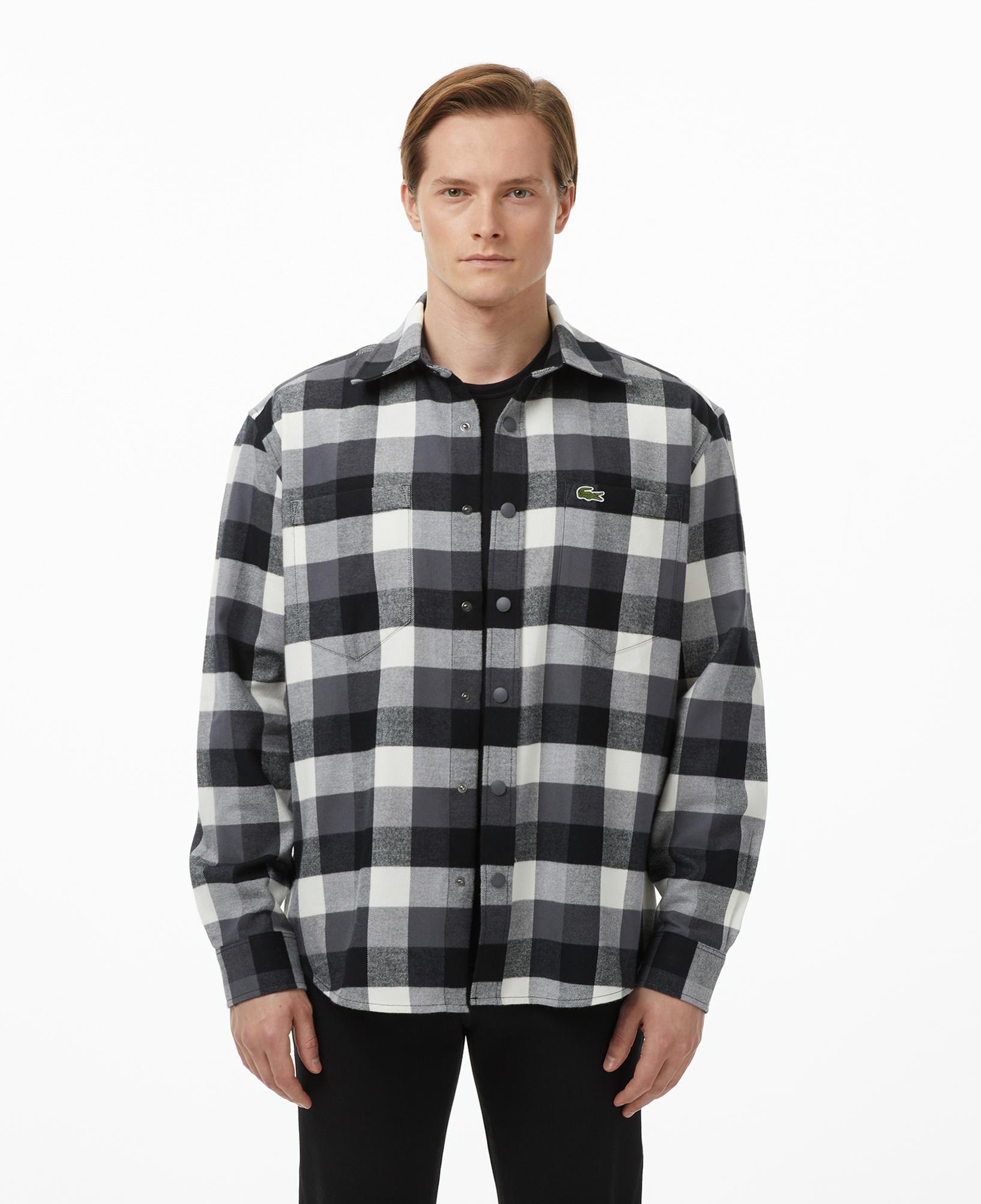 Lacoste Erkek Relaxed Fit Kareli Siyah Gömlek