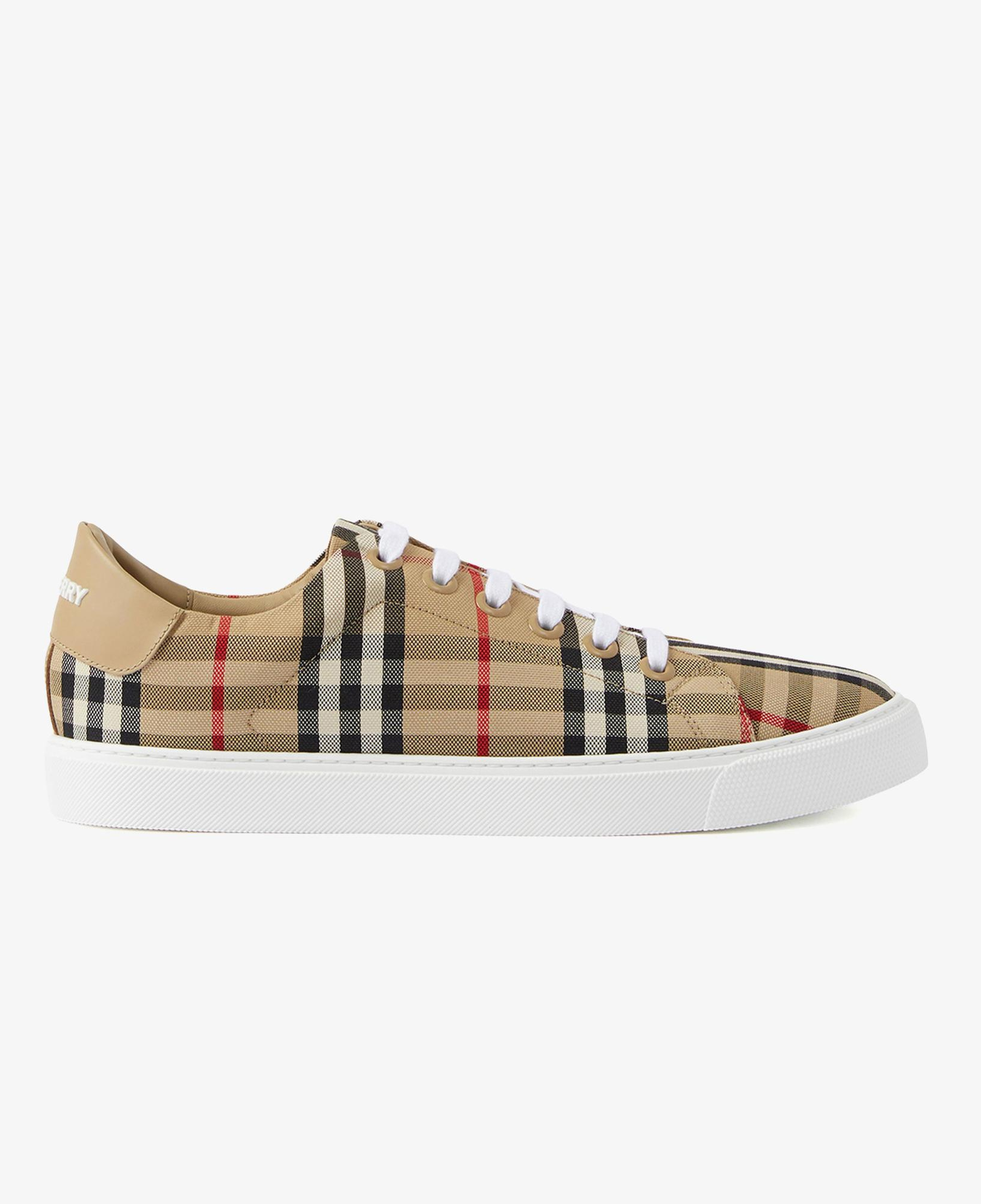 Burberry Check and Leather Kadın Bej Sneaker