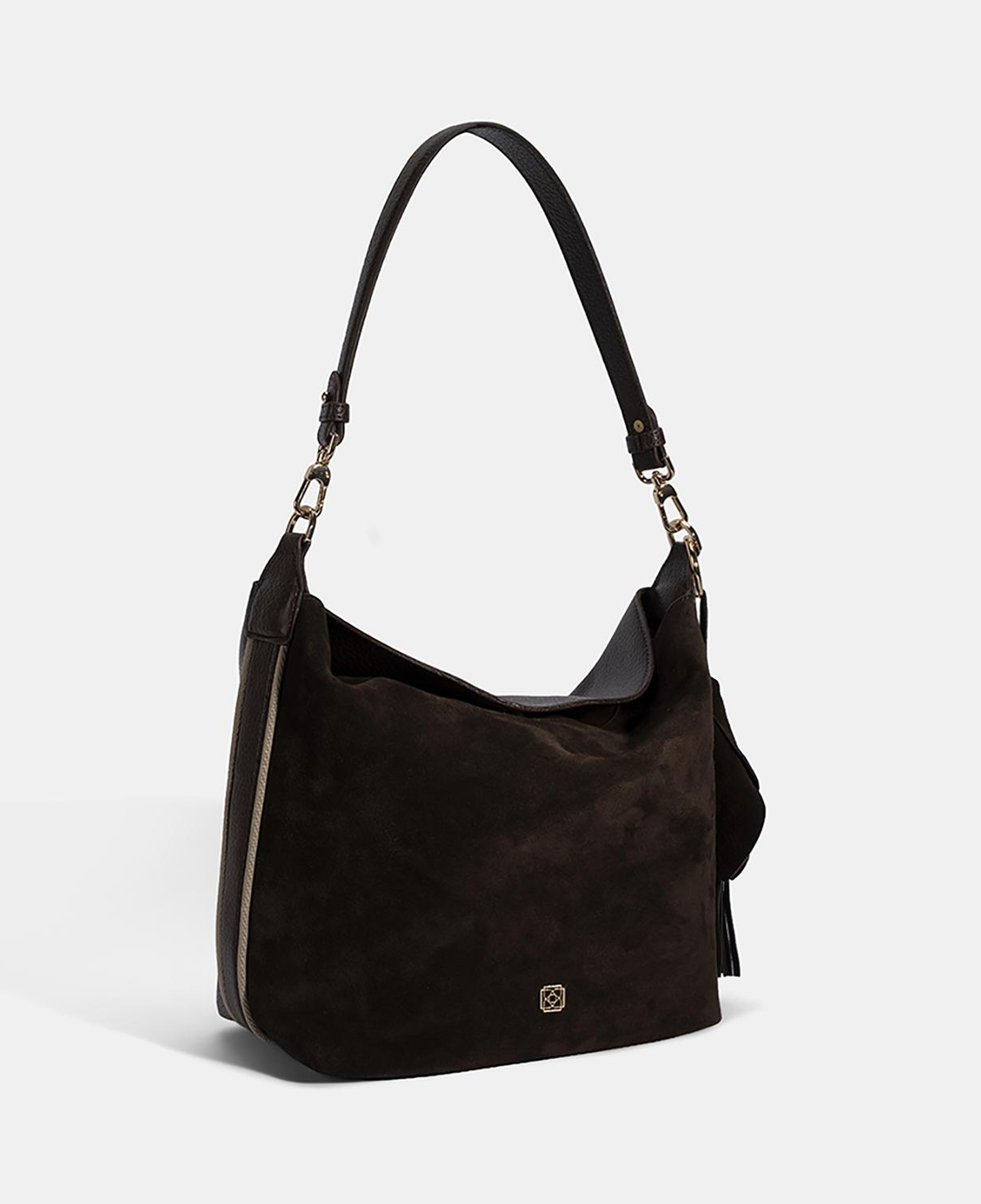 Kadın Acı Kahve Püskül Aksesuarlı Omuz Çantası