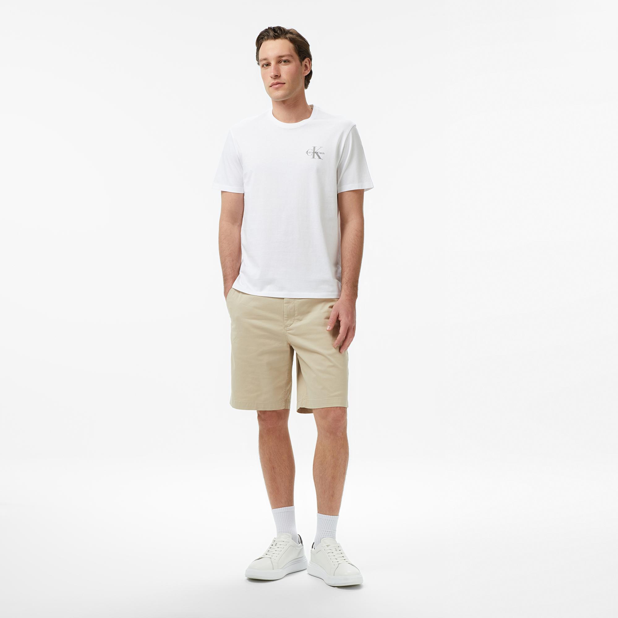 Calvin Klein 30S Jersey Classic Micro Mono Erkek Beyaz T-Shirt