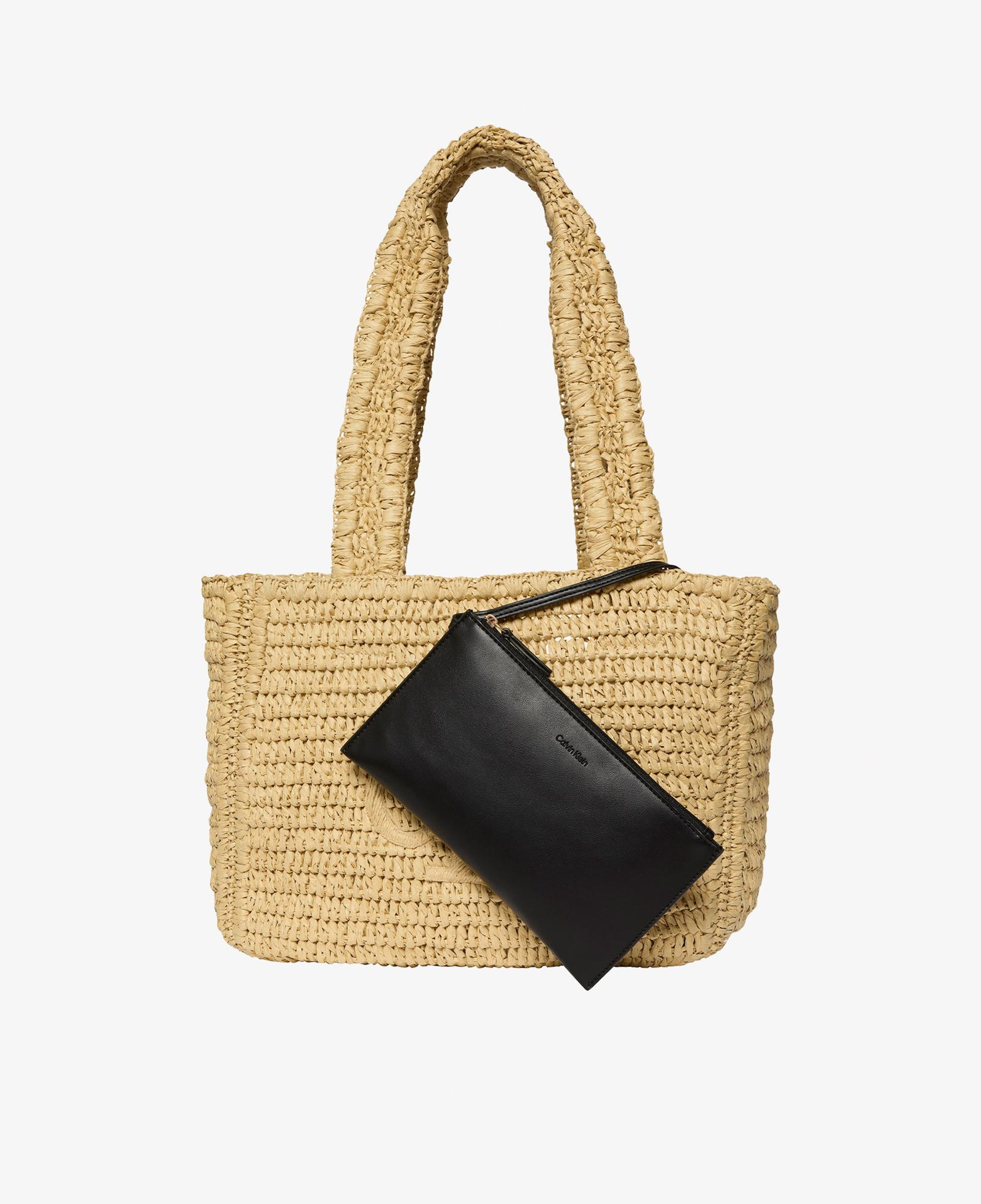 Calvin Klein Bold Raffia Medium Kadın Beyaz Tote Çanta
