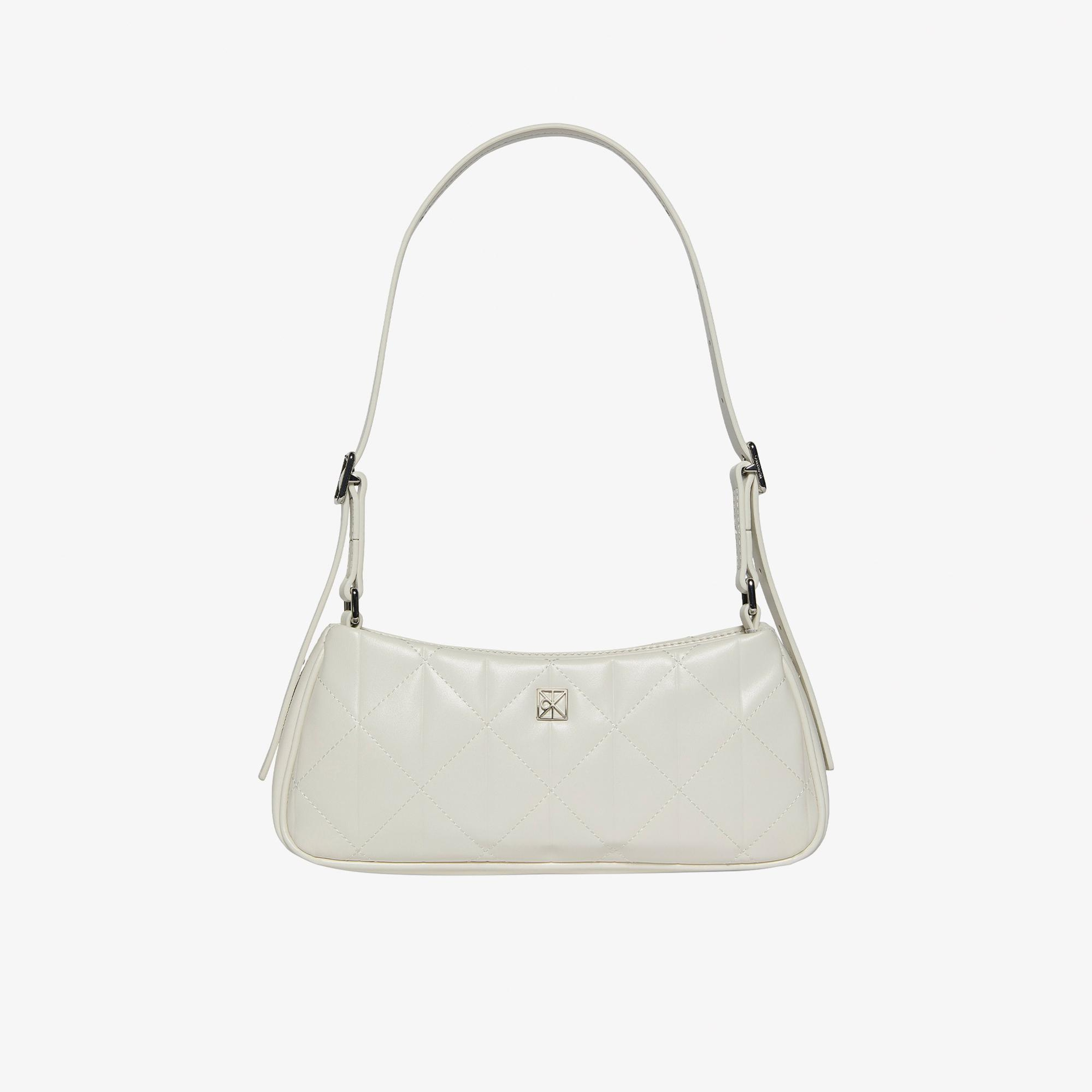 Calvin Klein Quilted Small Kadın Beyaz Omuz Çantası