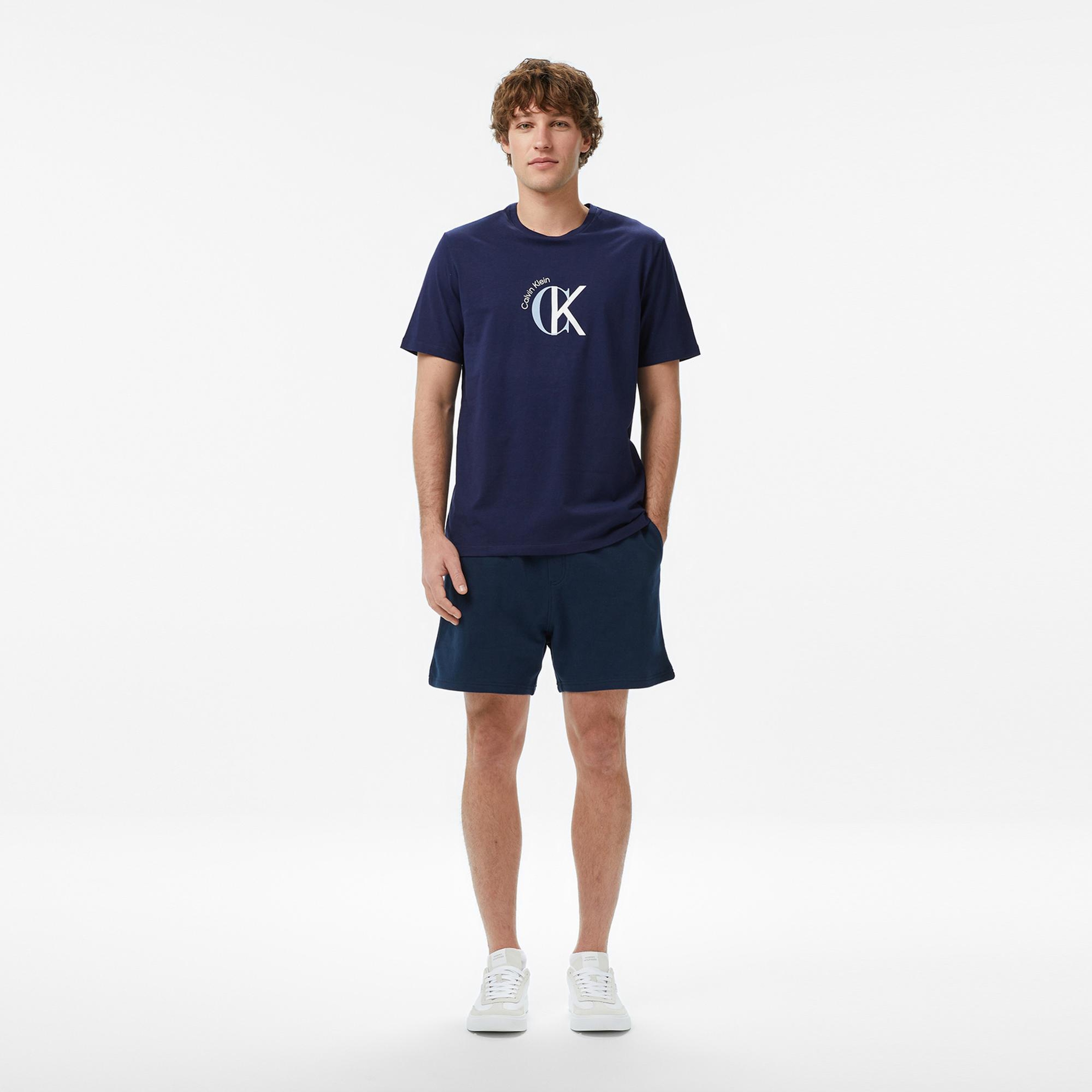 Calvin Klein 30S Graphic Erkek Mavi T-Shirt