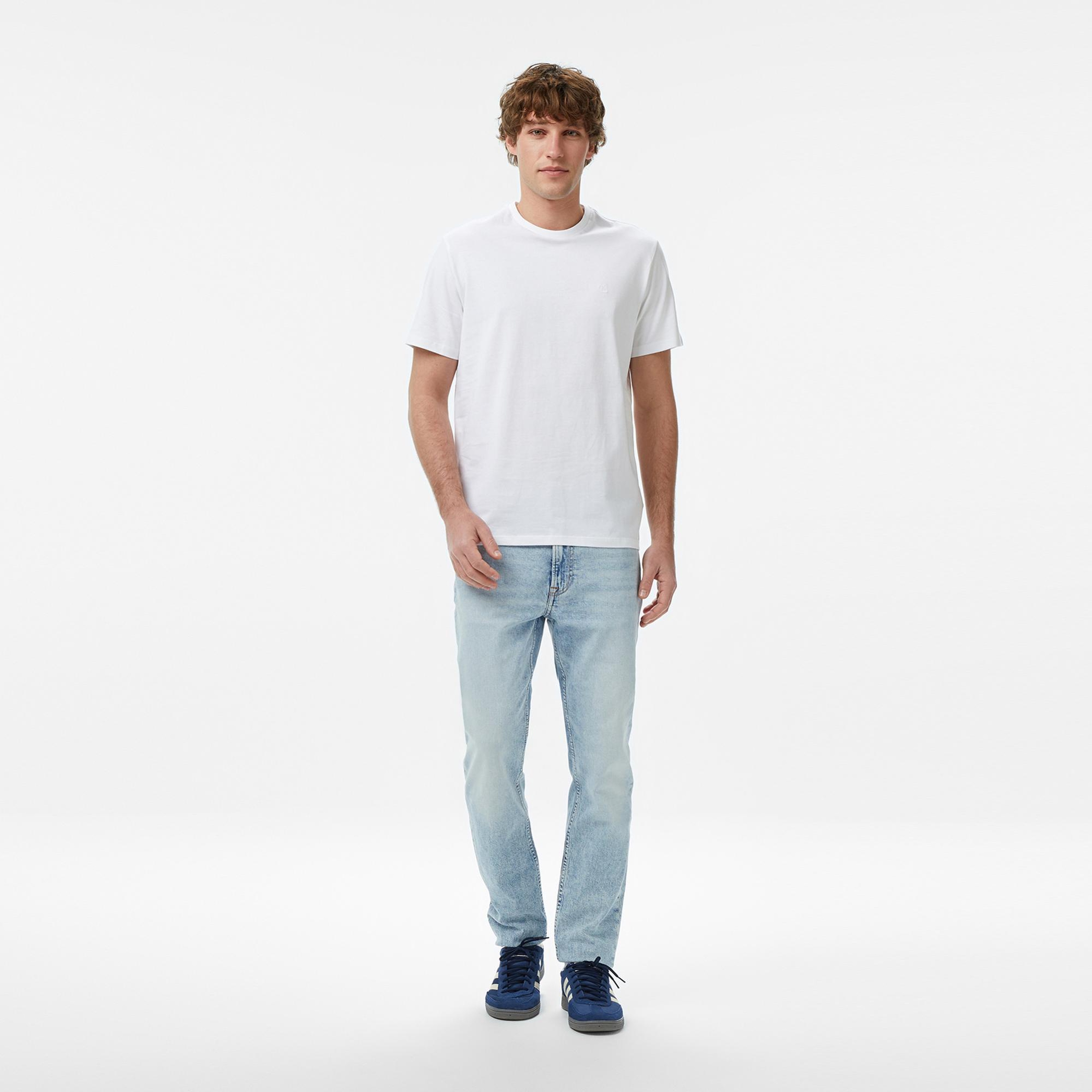 Calvin Klein Slim Taper Marbled Beacon Erkek Mavi Jean