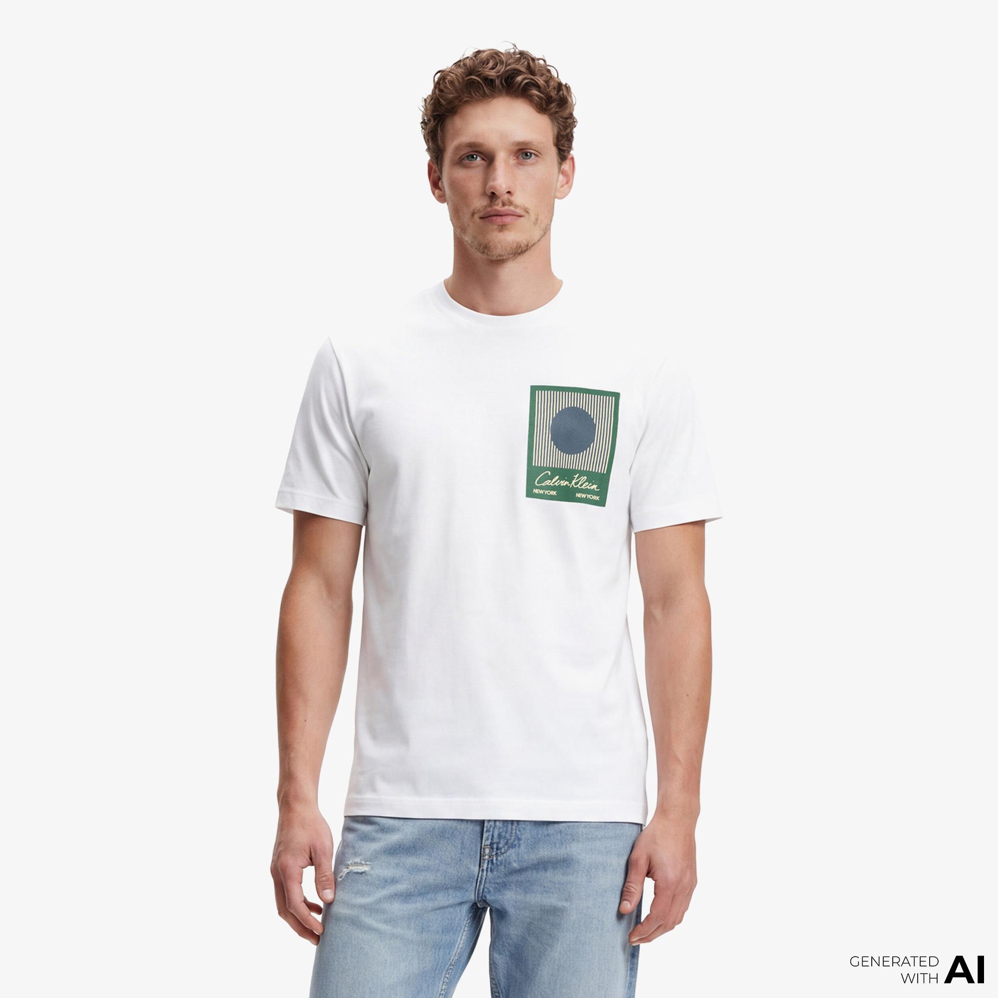Calvin Klein 20S Matches Grap Erkek Beyaz T-Shirt