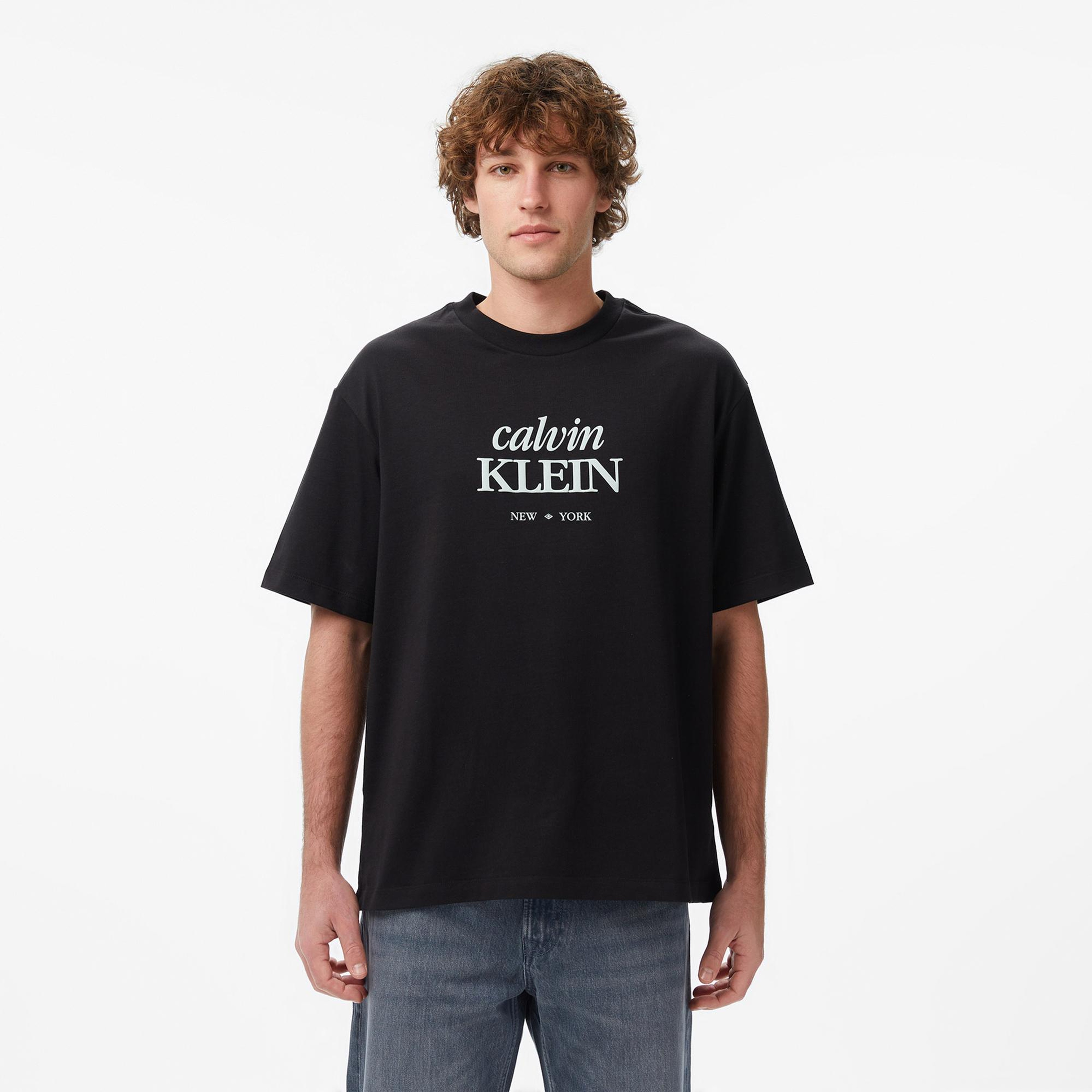 Calvin Klein 16S Diamond Grap Erkek Siyah T-Shirt