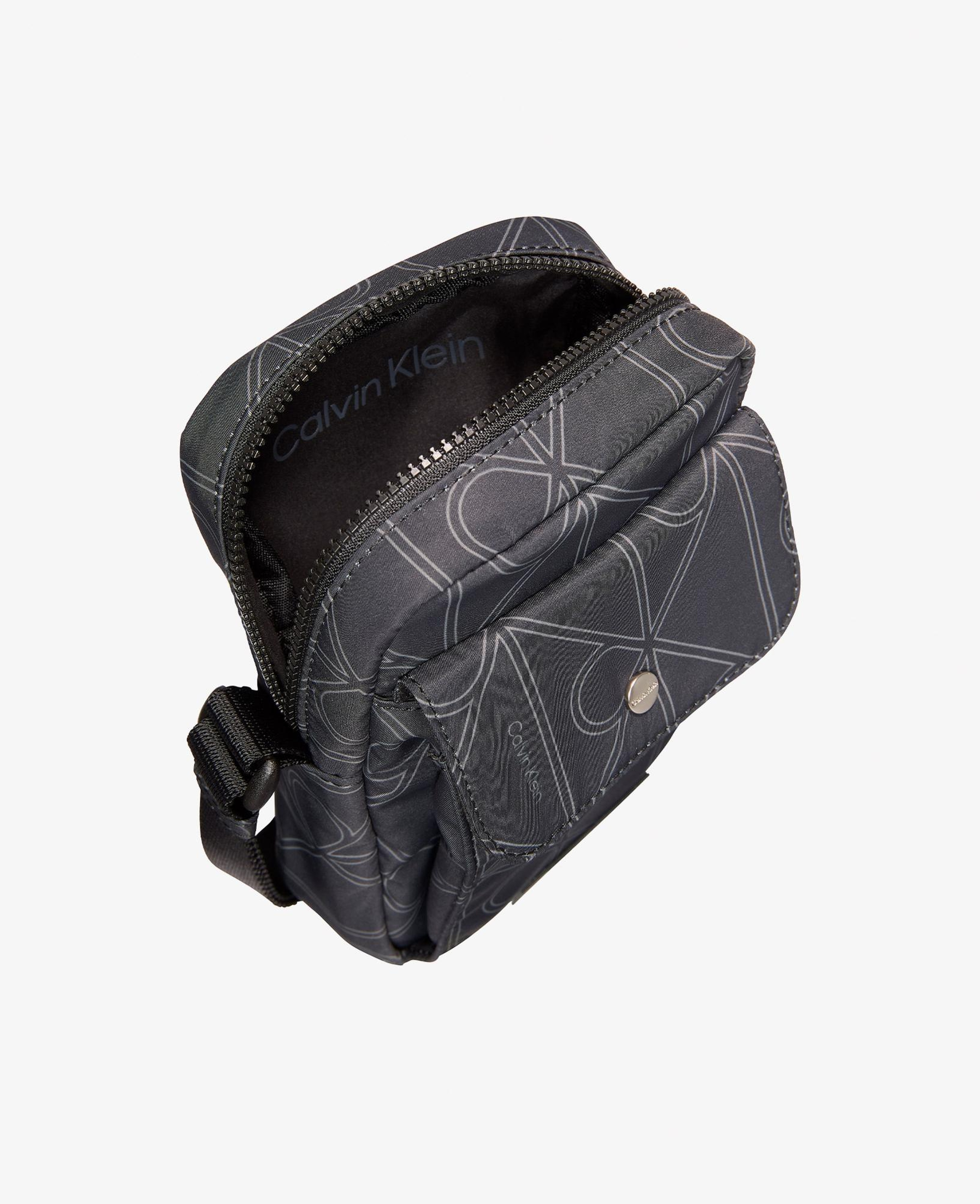 Calvin Klein Printed Emblem Nylon Slim Erkek Gri Çapraz Çanta