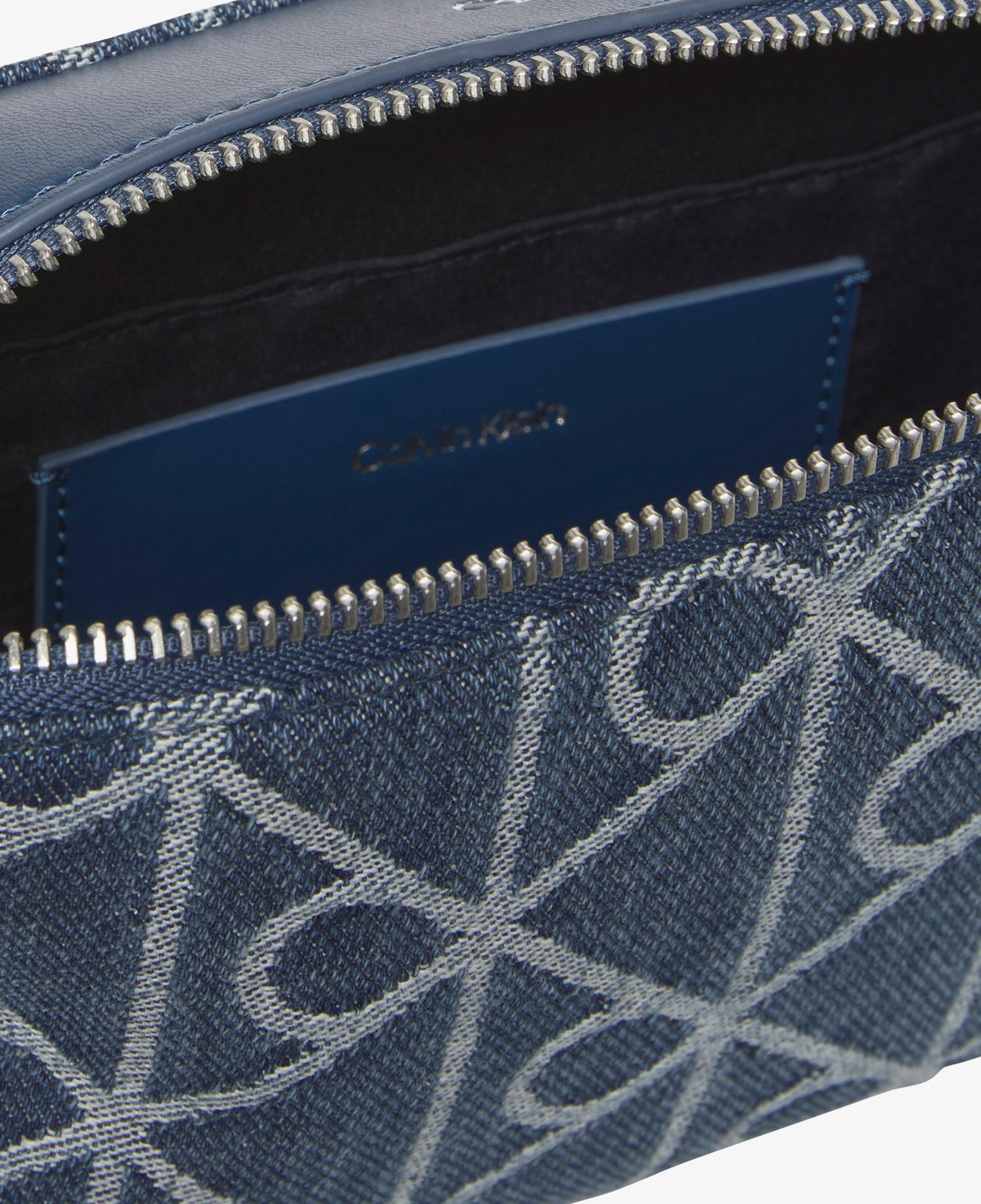 Calvin Klein Emblem Denim Camera Kadın Mavi Çapraz Çanta