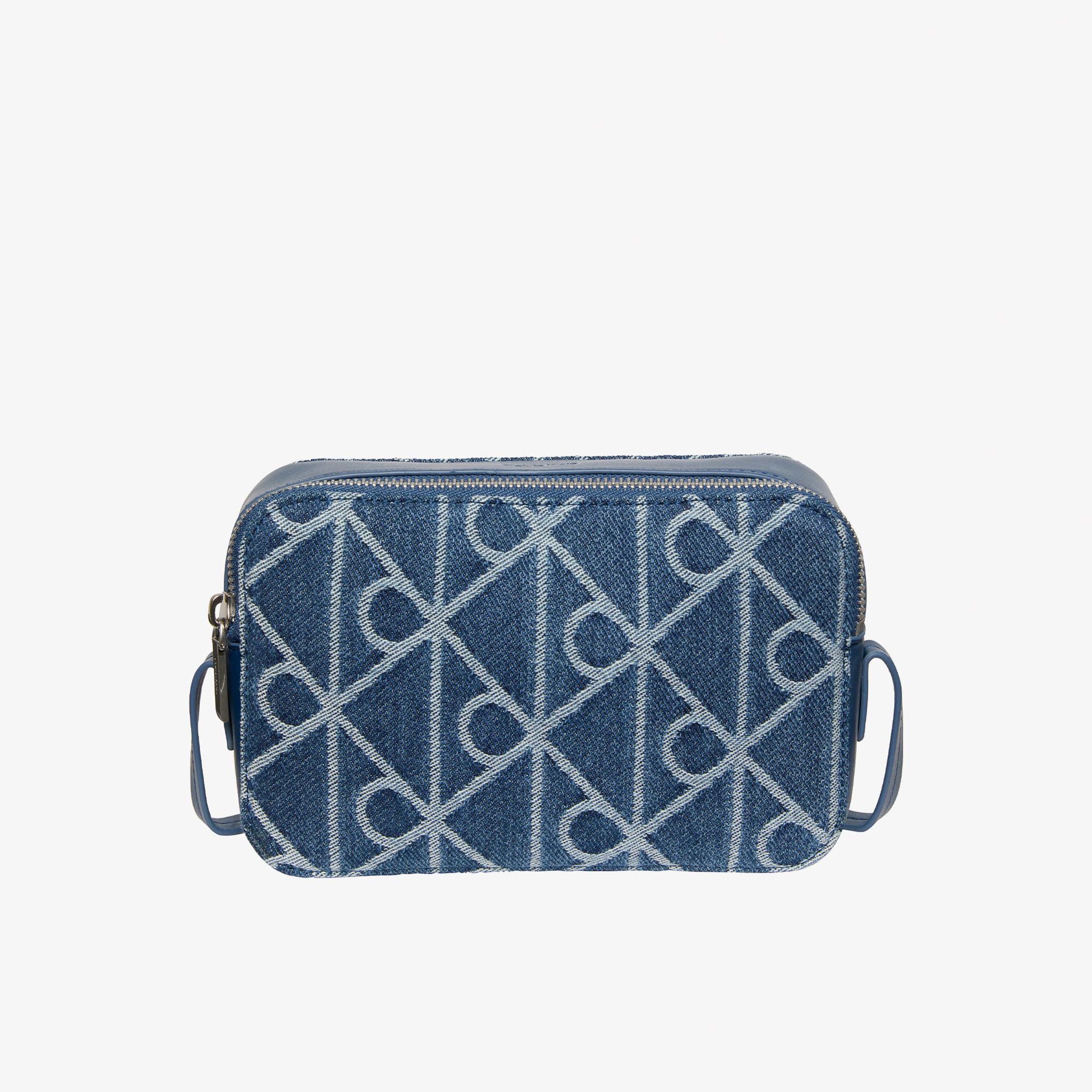 Calvin Klein Emblem Denim Camera Kadın Mavi Çapraz Çanta