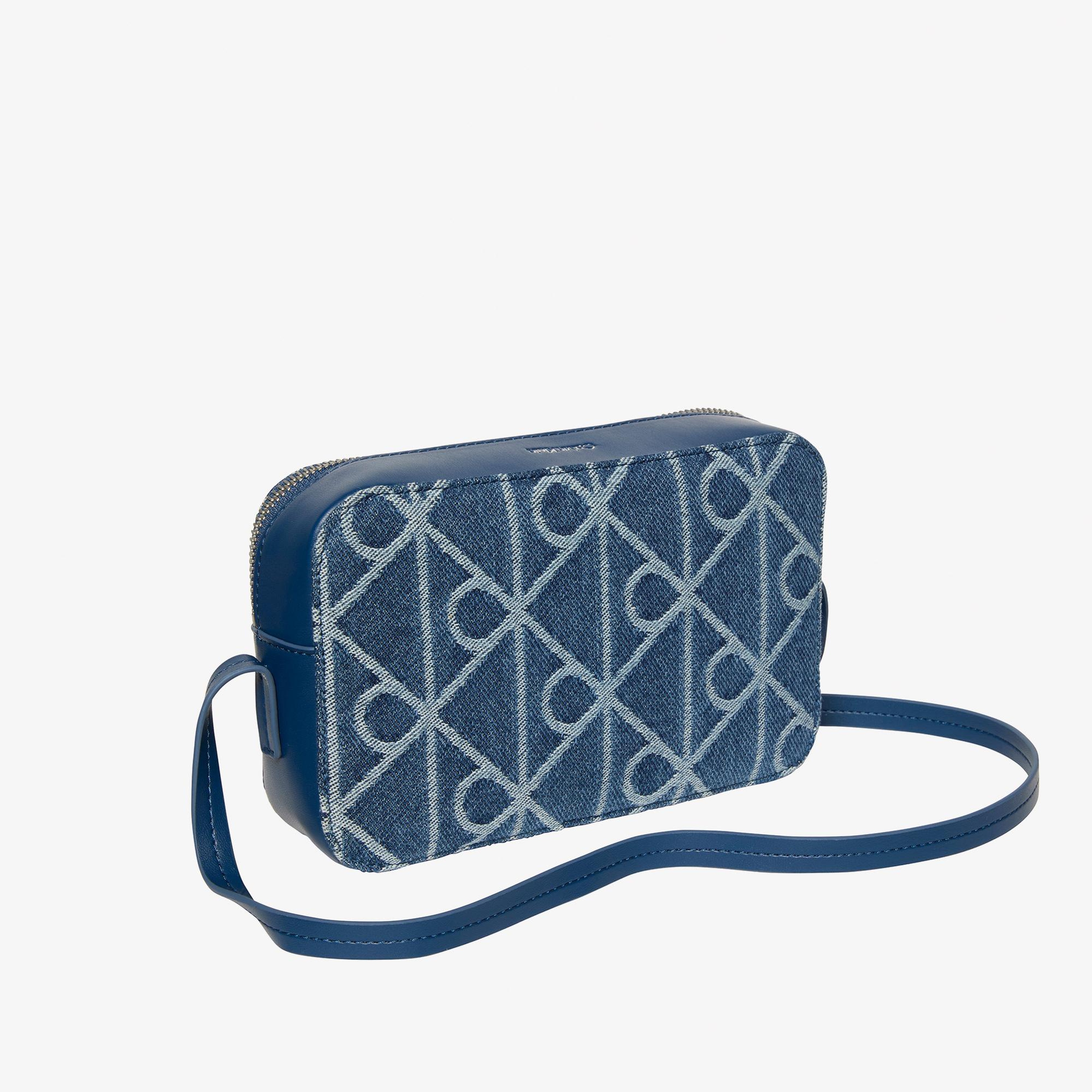 Calvin Klein Emblem Denim Camera Kadın Mavi Çapraz Çanta
