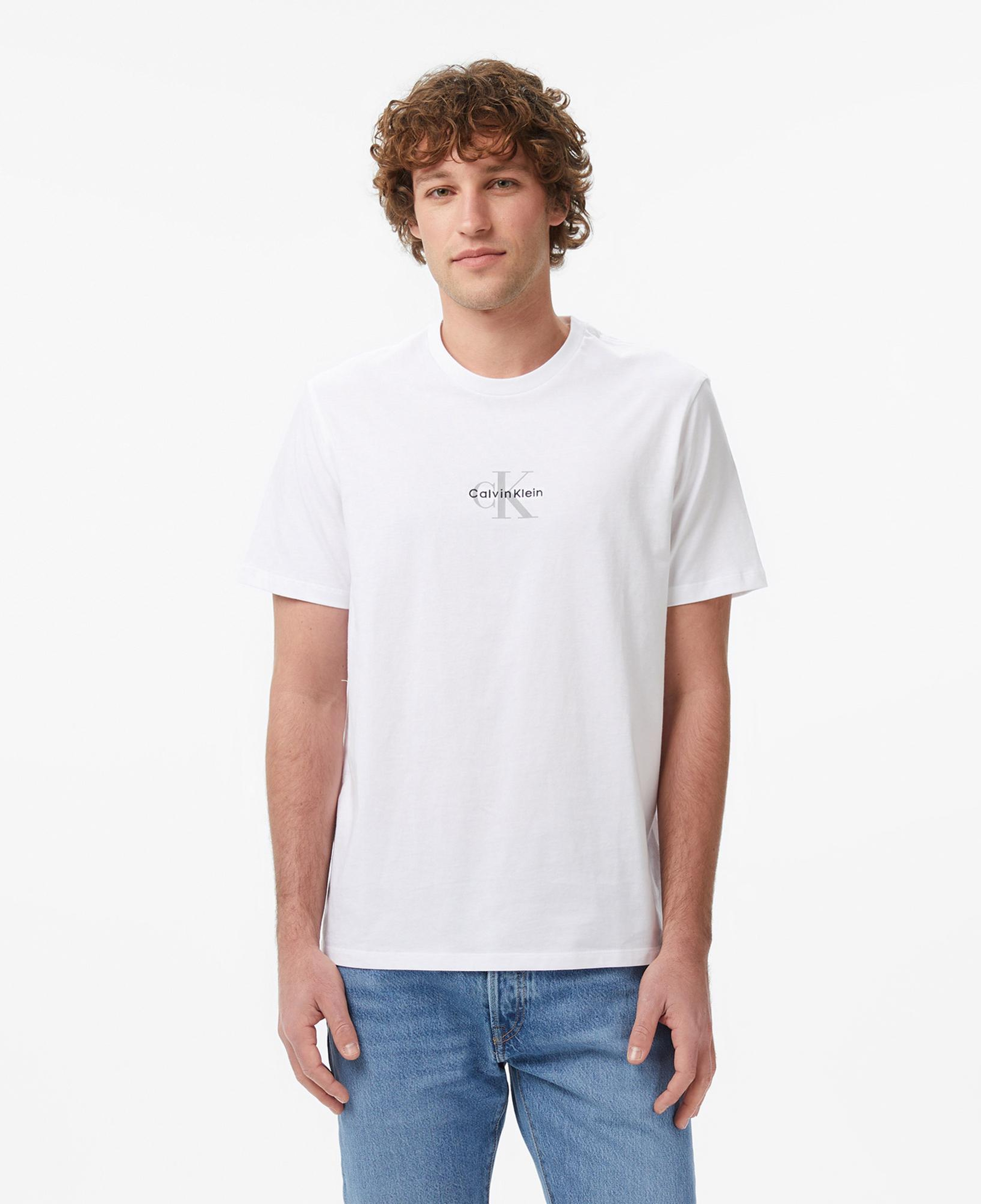 Calvin Klein 30S Micro Monologo Graphic Erkek Beyaz T-Shirt