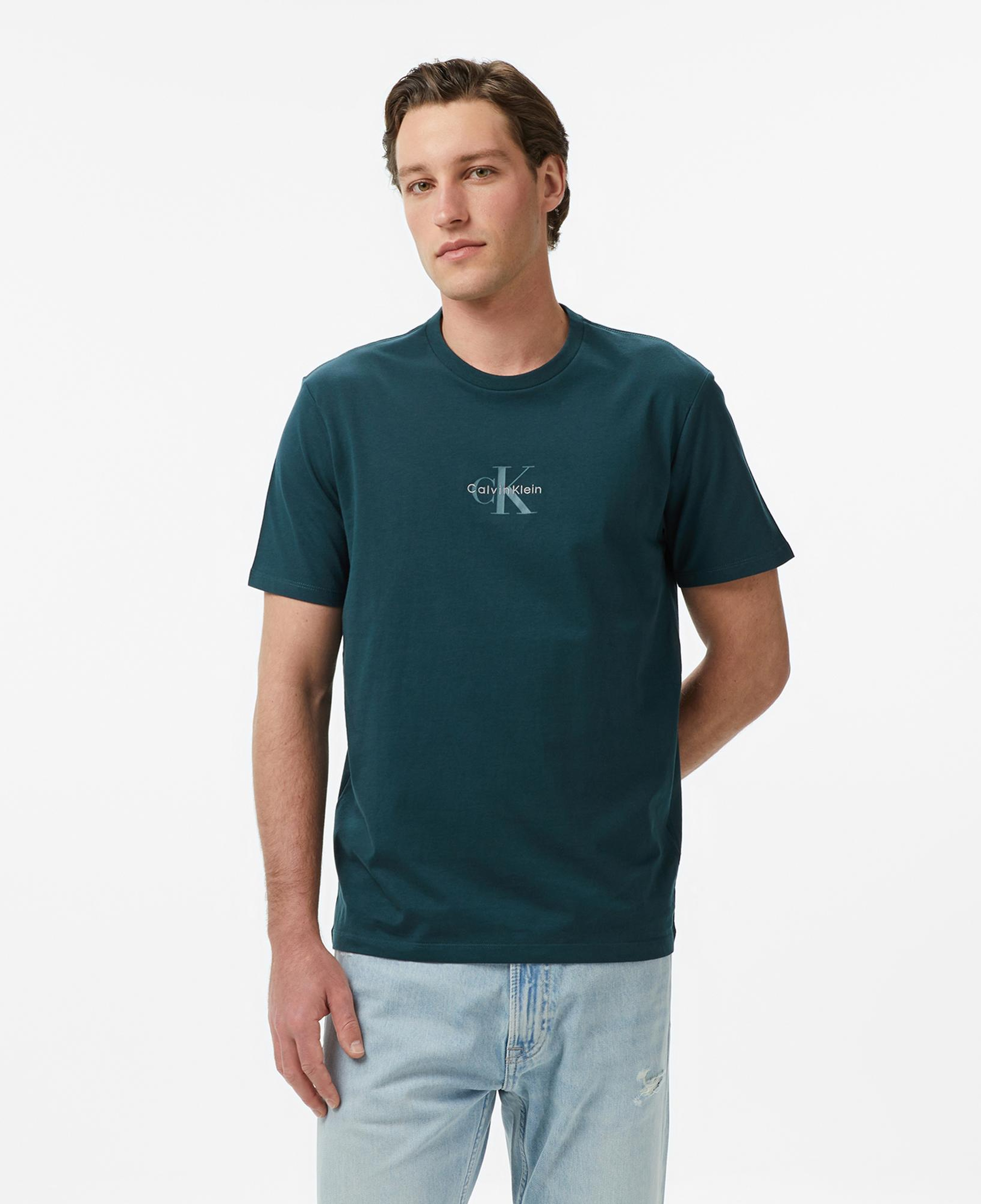 Calvin Klein 30S Micro Monologo Graphic Erkek Yeşil T-Shirt