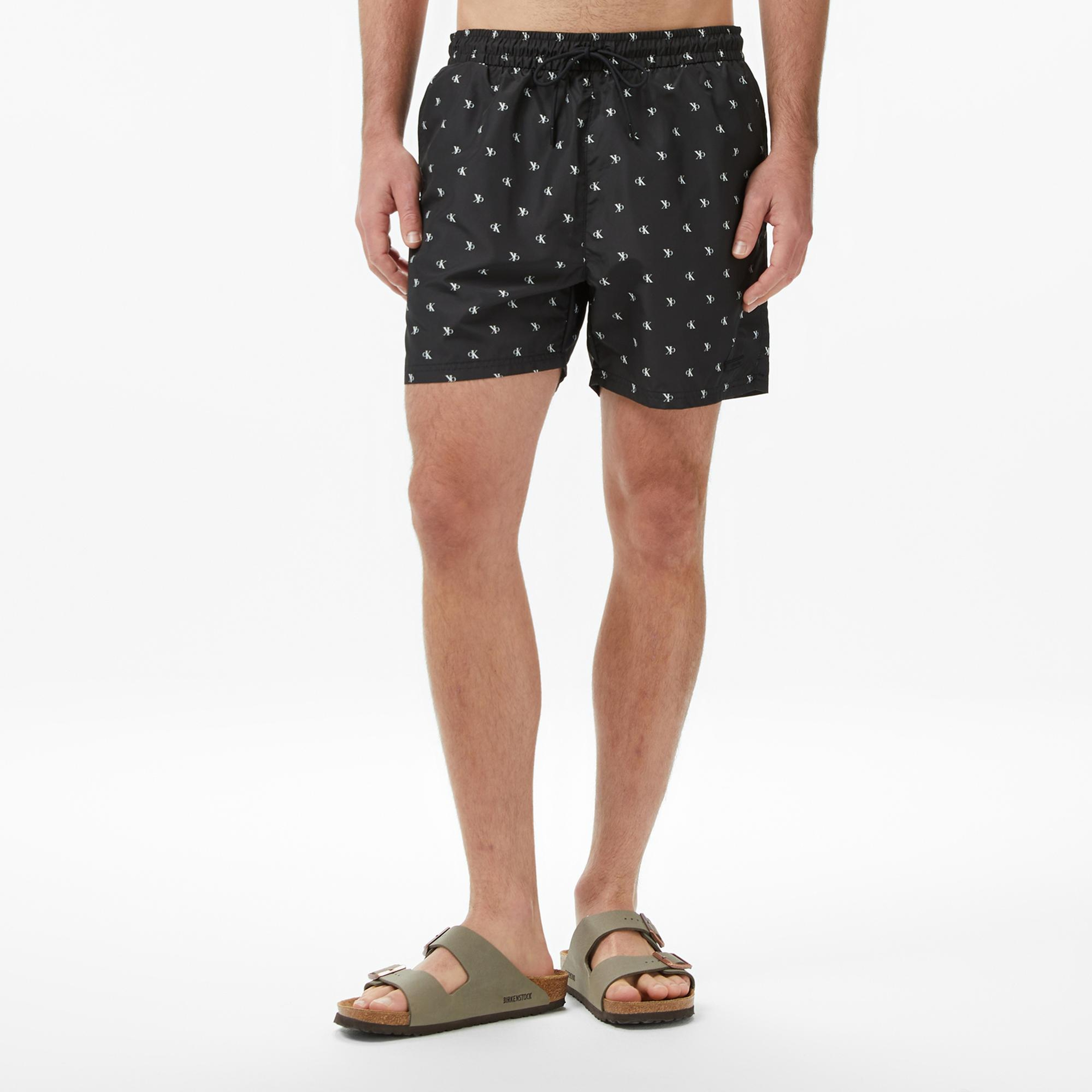 Calvin Klein Medium Drawstring Covered Erkek Siyah Deniz Şortu