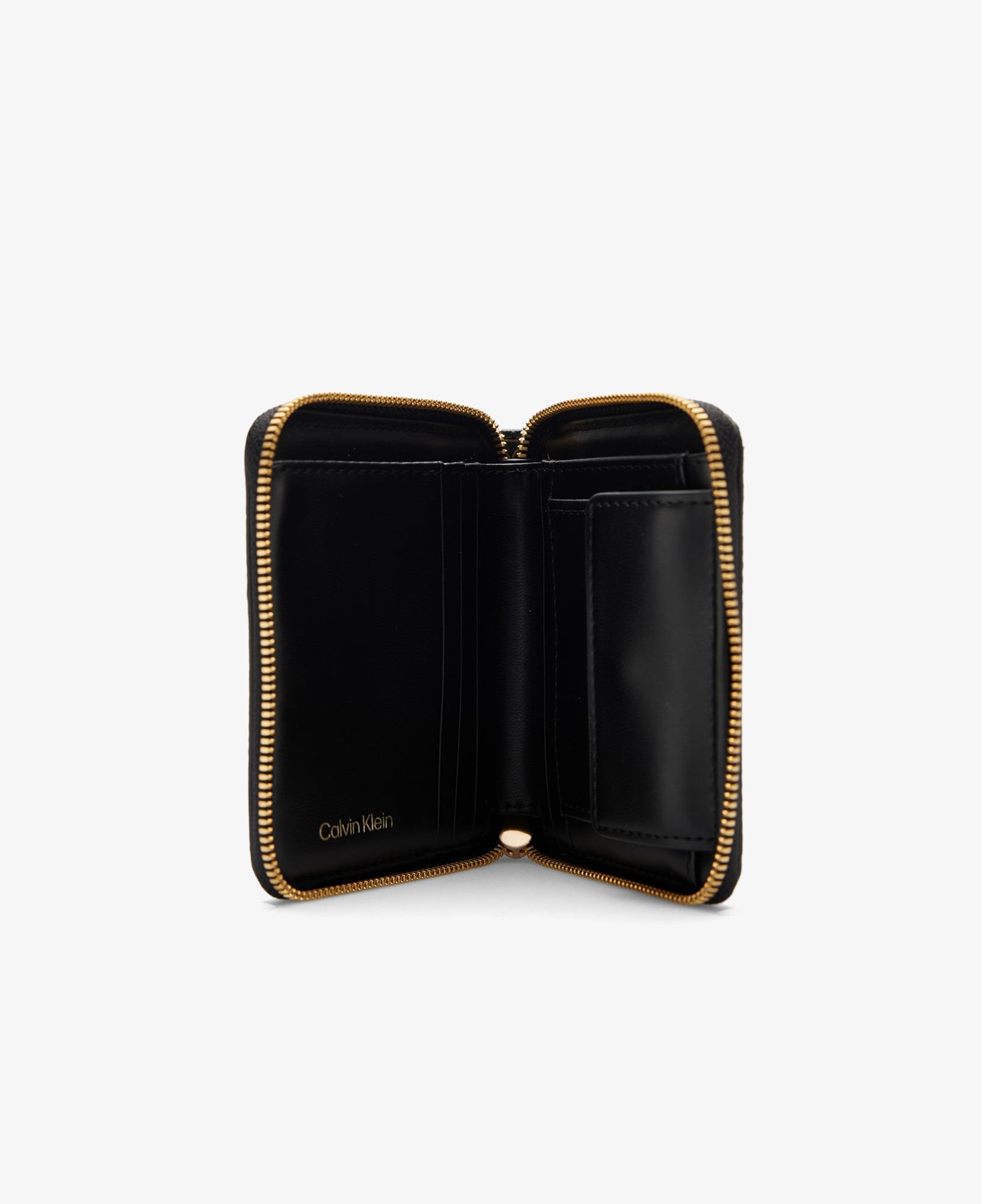 Calvin Klein Emblem Square Zip Around Kadın Siyah Cüzdan