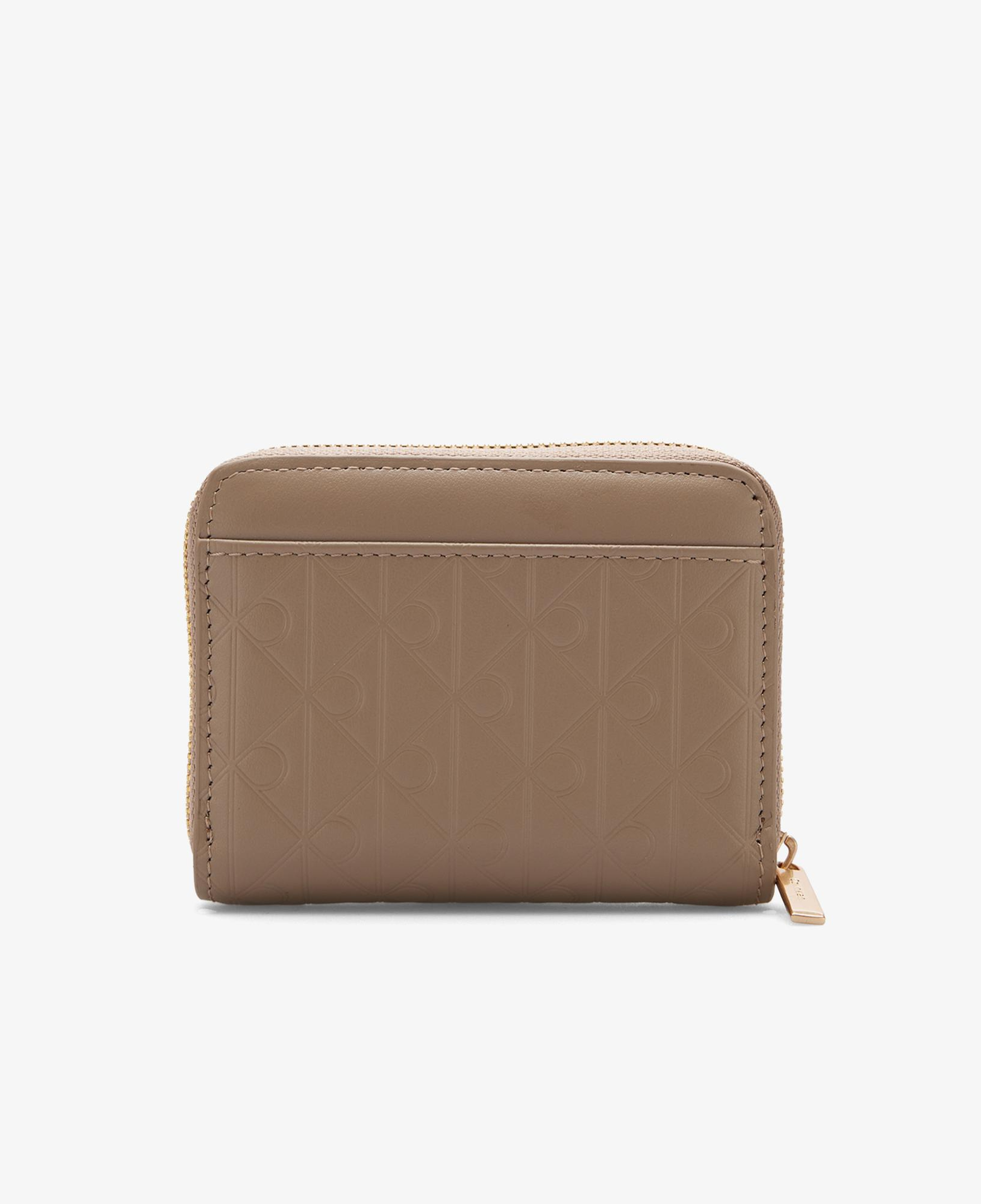 Calvin Klein Emblem Embossed Zip Around Kadın Kahverengi Cüzdan