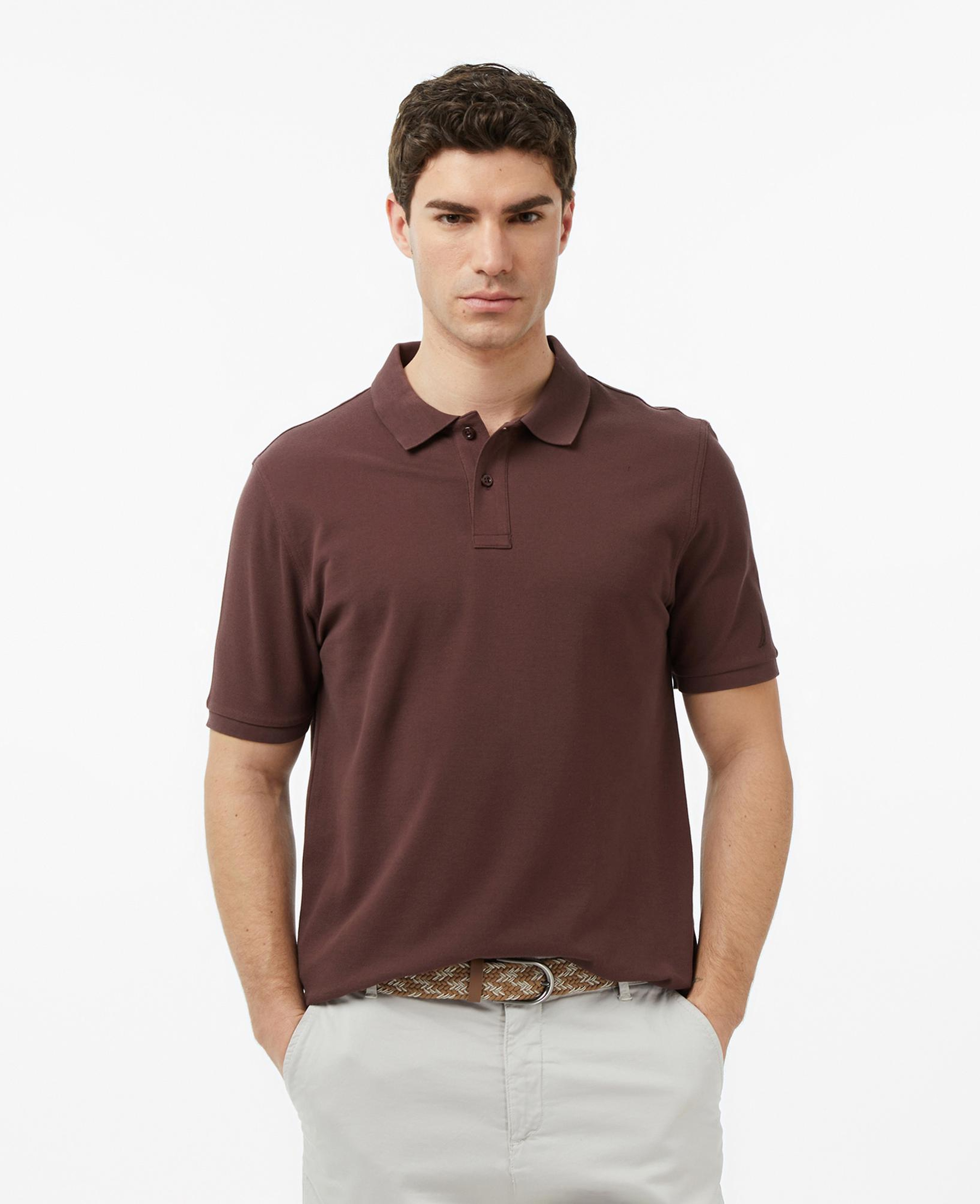 Nautica Erkek Kahverengi Regular Fit Polo Yaka T-Shirt