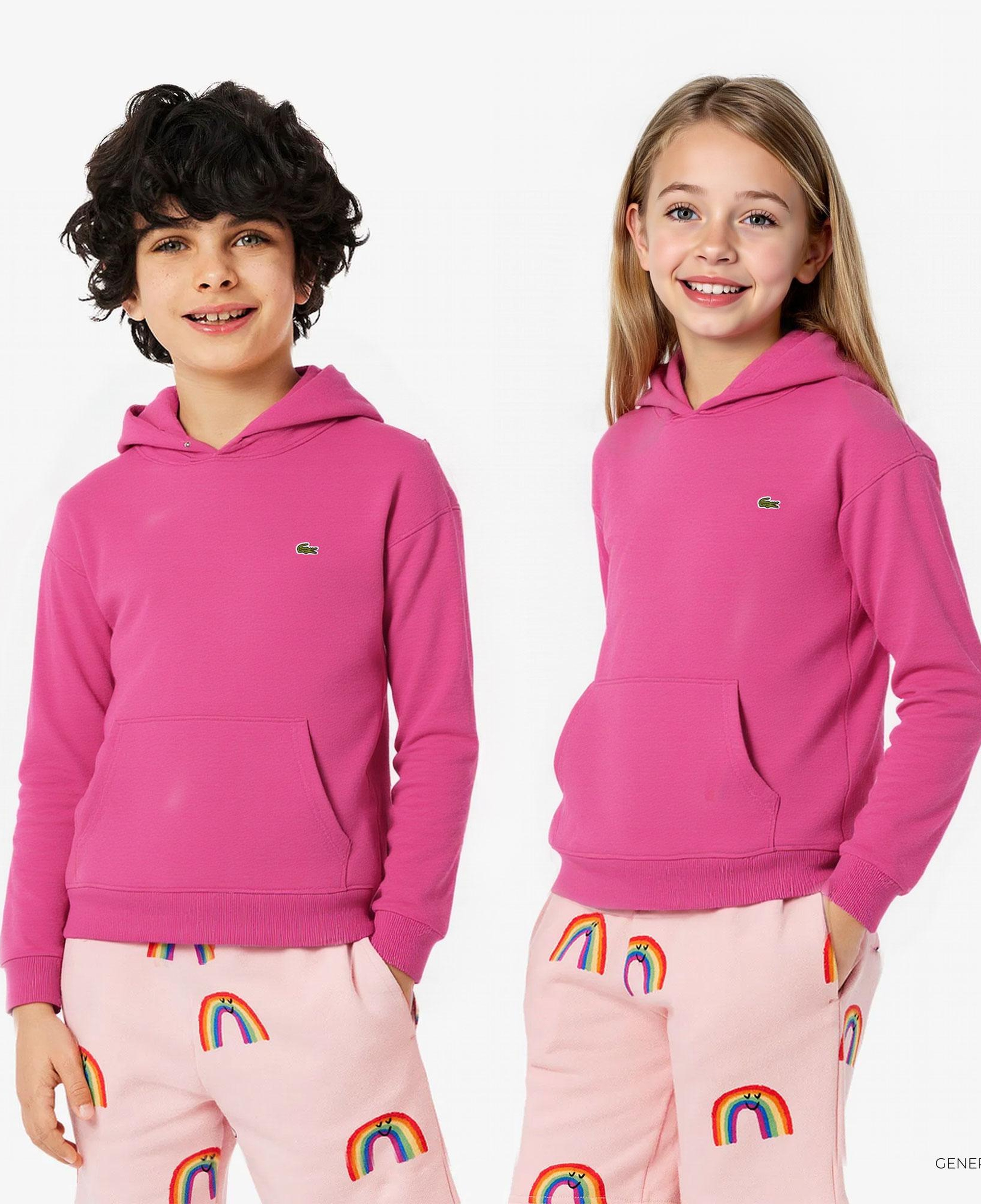 Lacoste Çocuk Kapüşonlu Pembe Sweatshirt