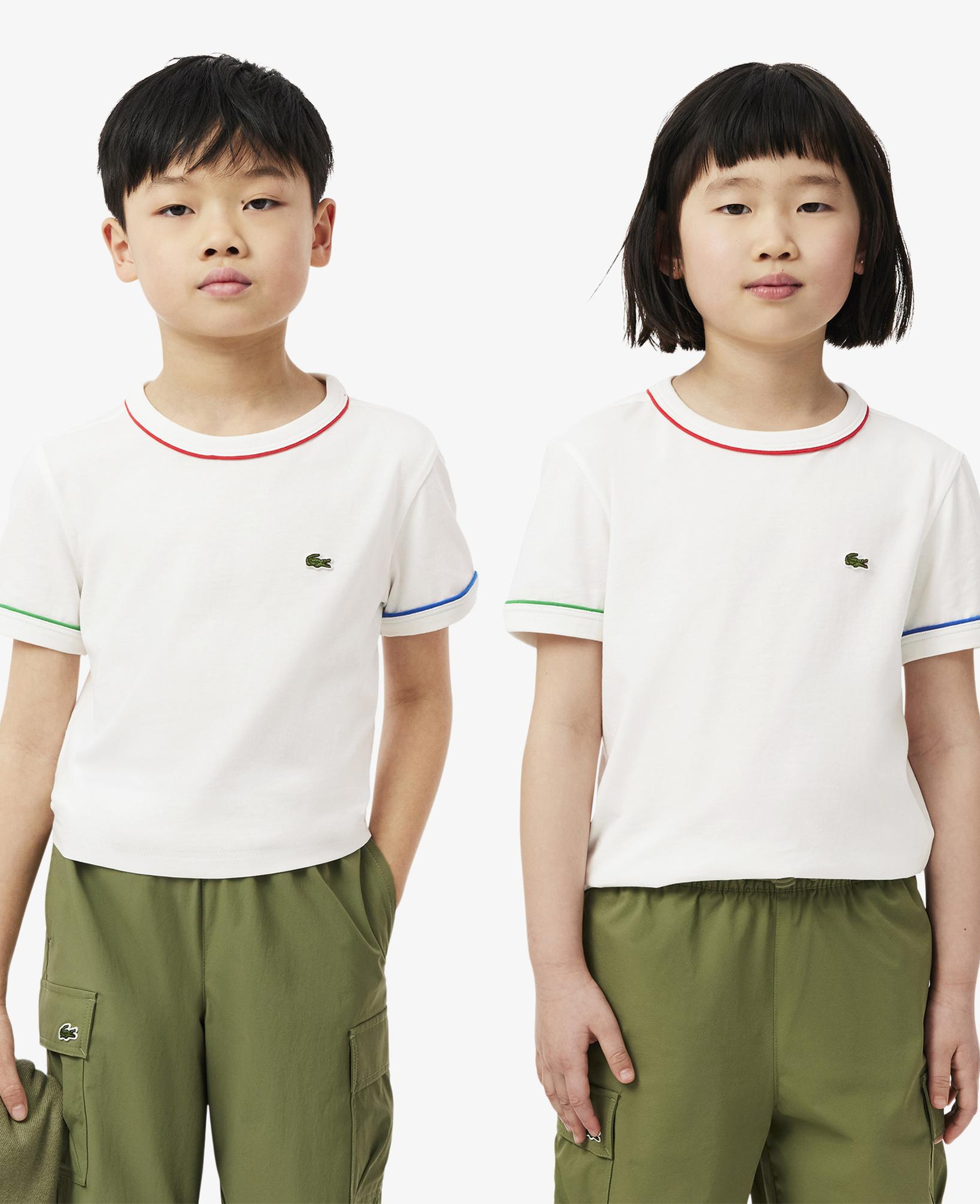 Lacoste Çocuk Bisiklet Yaka Krem T-Shirt