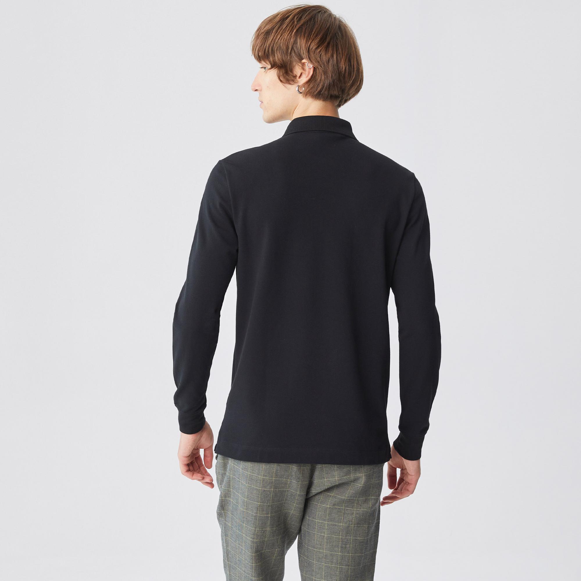 Lacoste Paris Erkek Regular Fit Uzun Kollu Siyah Polo
