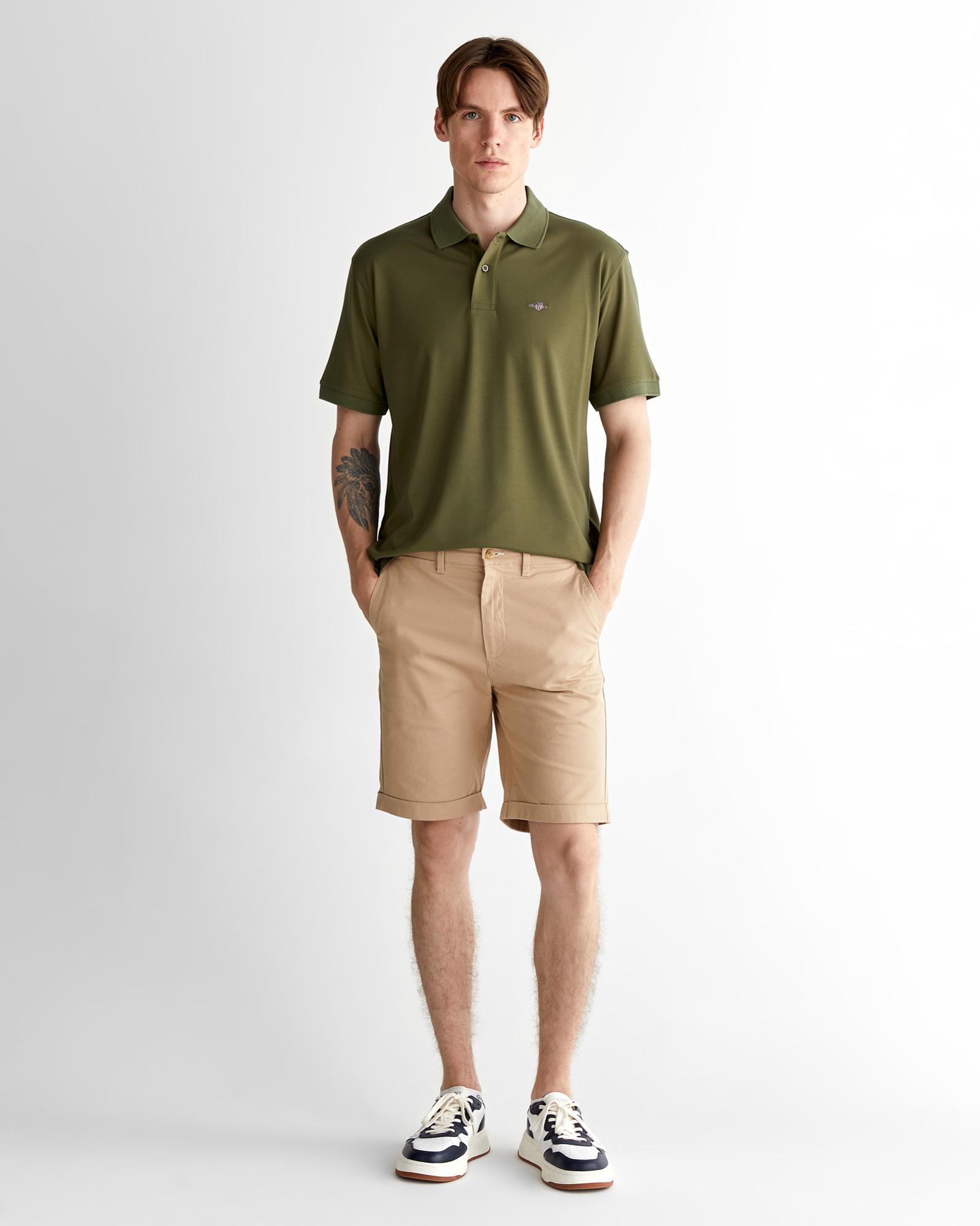 GANT Erkek Yeşil Relaxed Fit Polo