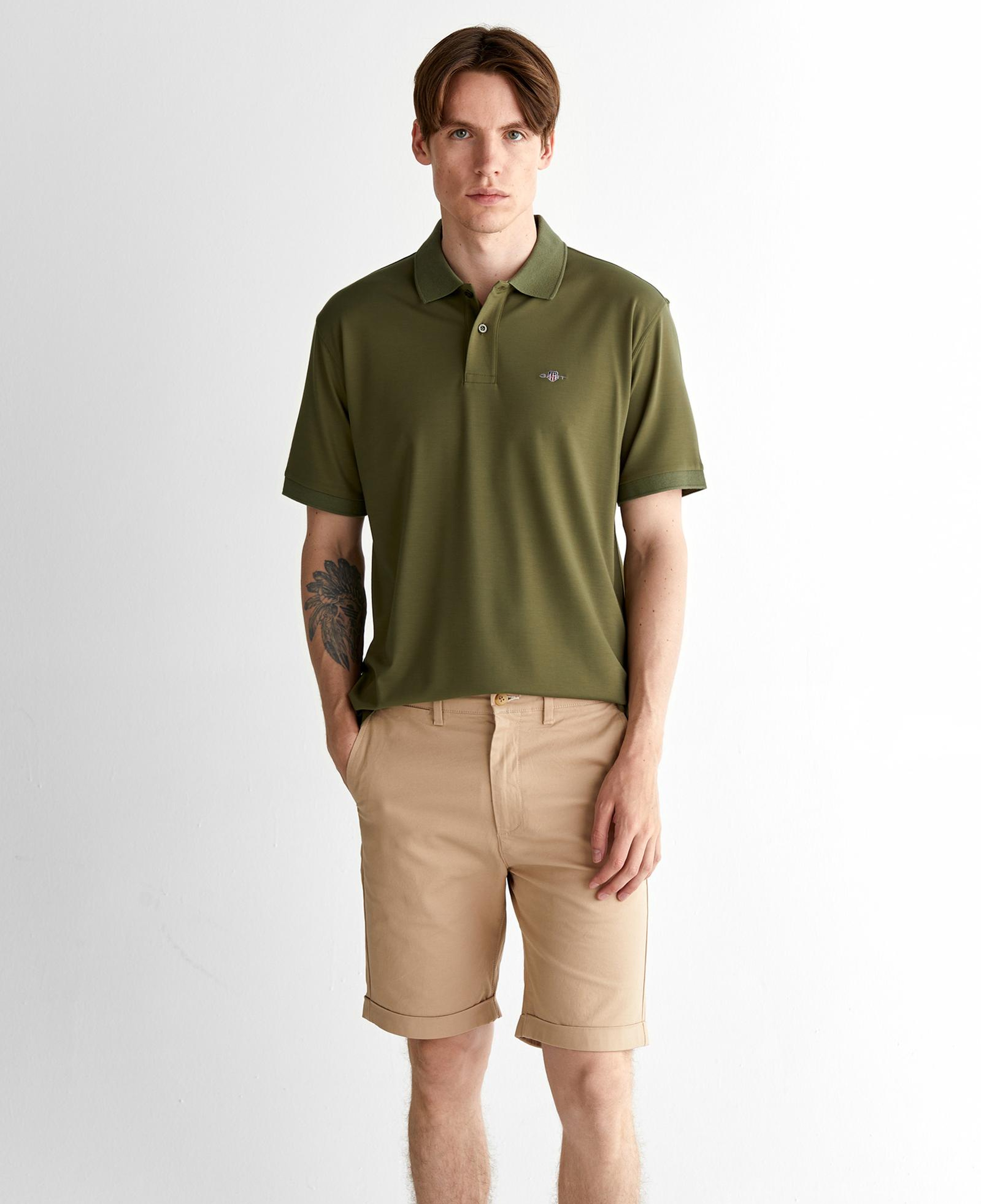GANT Erkek Yeşil Relaxed Fit Polo