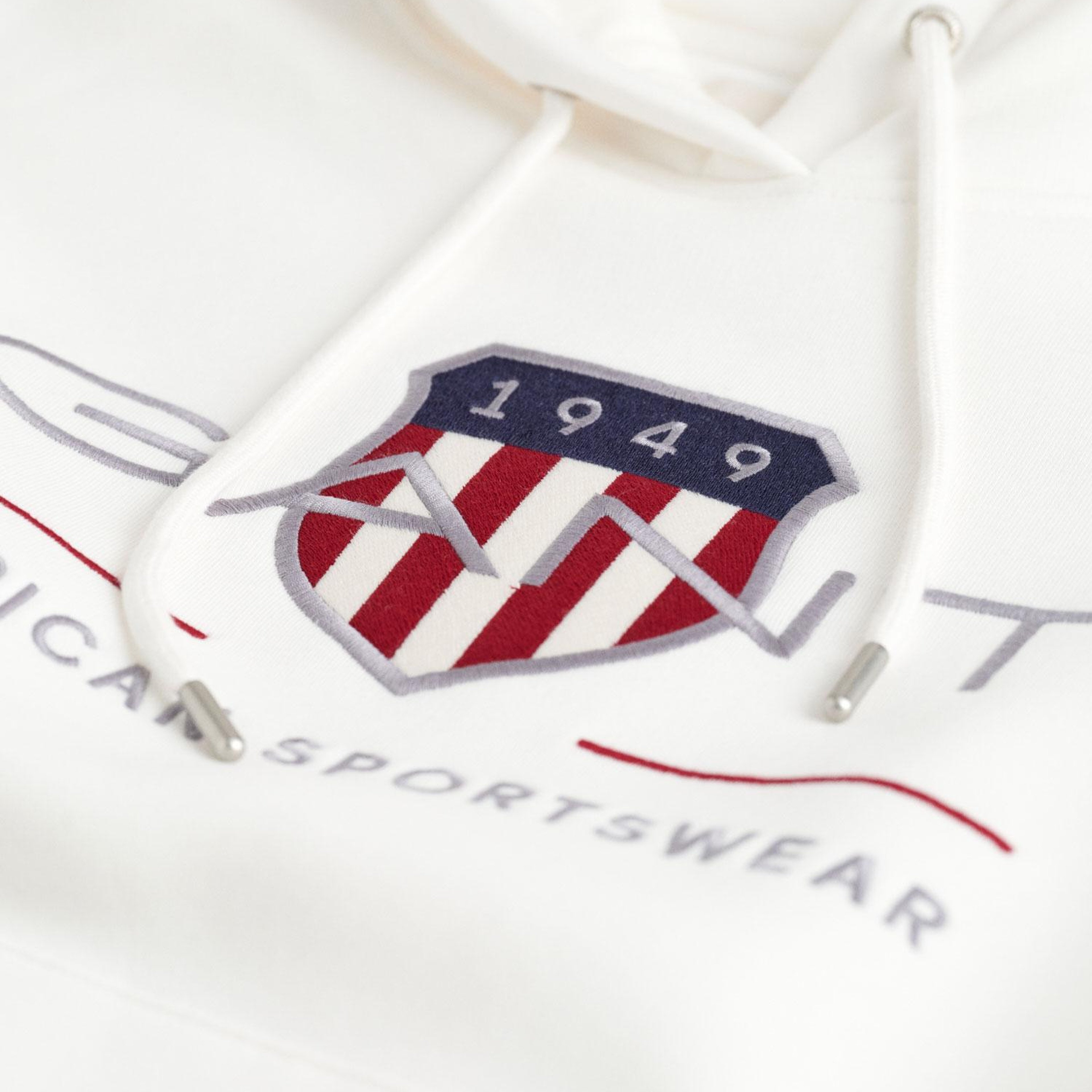 GANT Kadın Krem Relaxed Fit Kapüşonlu Logolu Sweatshirt