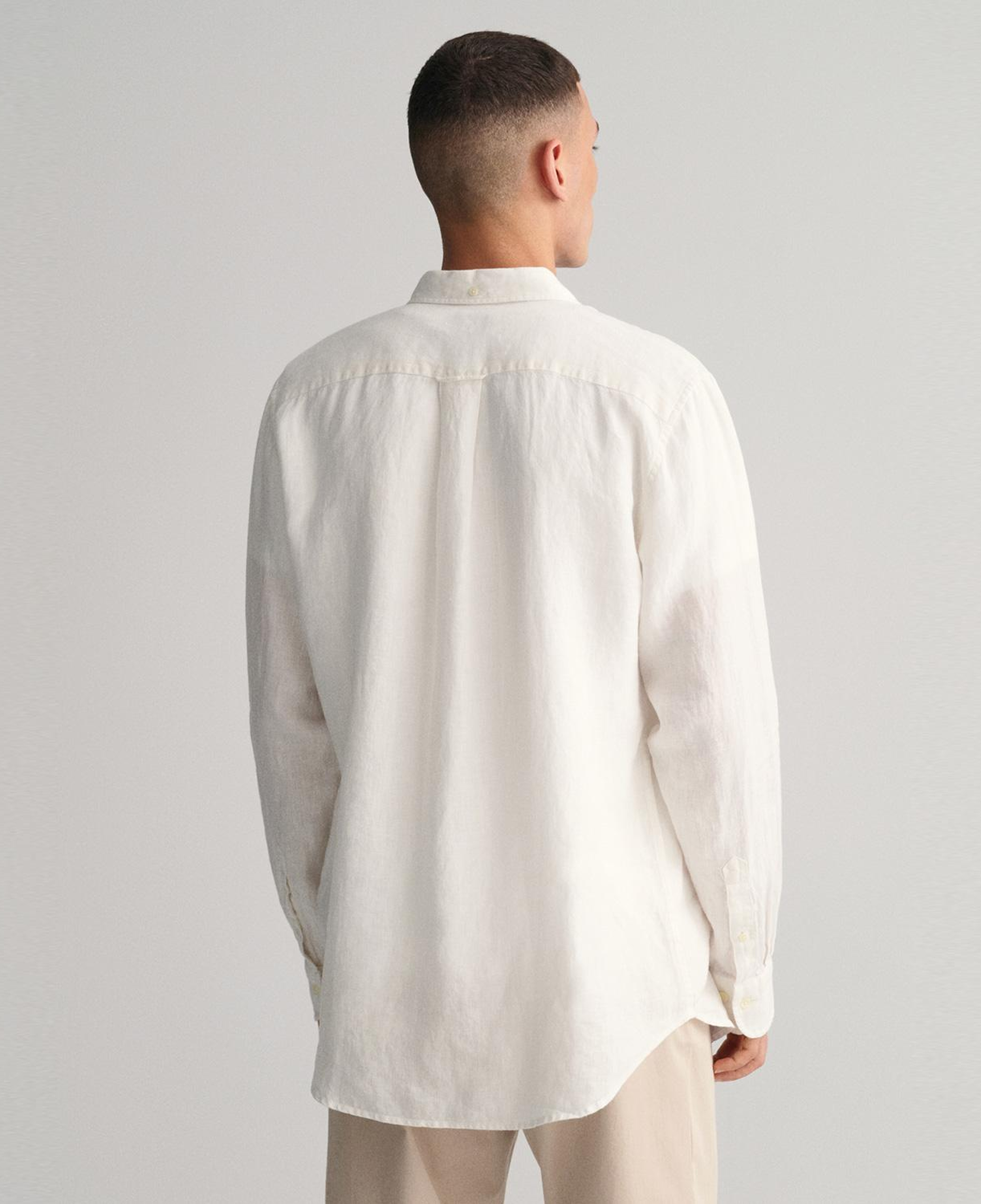GANT Erkek Beyaz Regular Fit Keten Gömlek