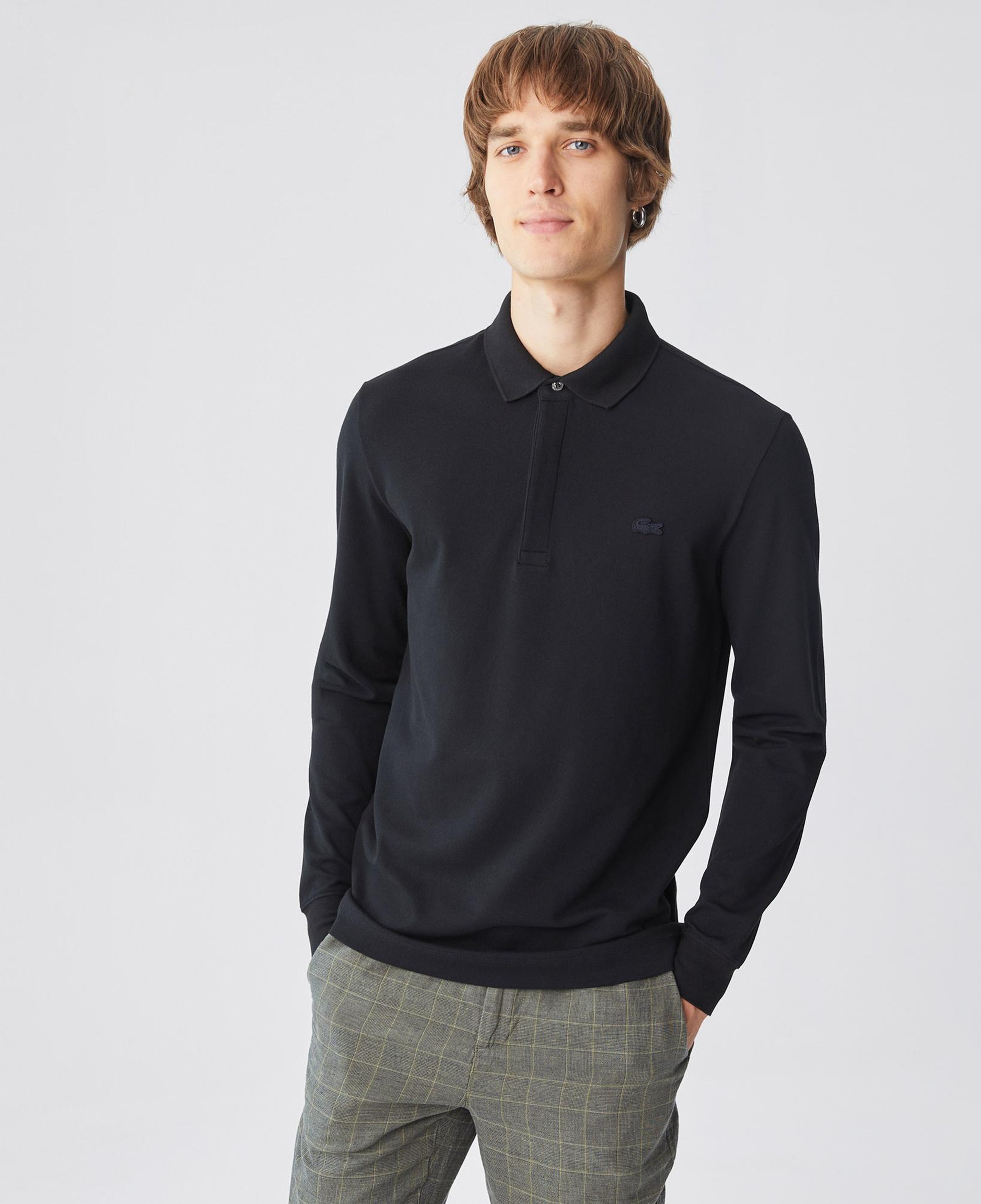 Lacoste Paris Erkek Regular Fit Uzun Kollu Siyah Polo