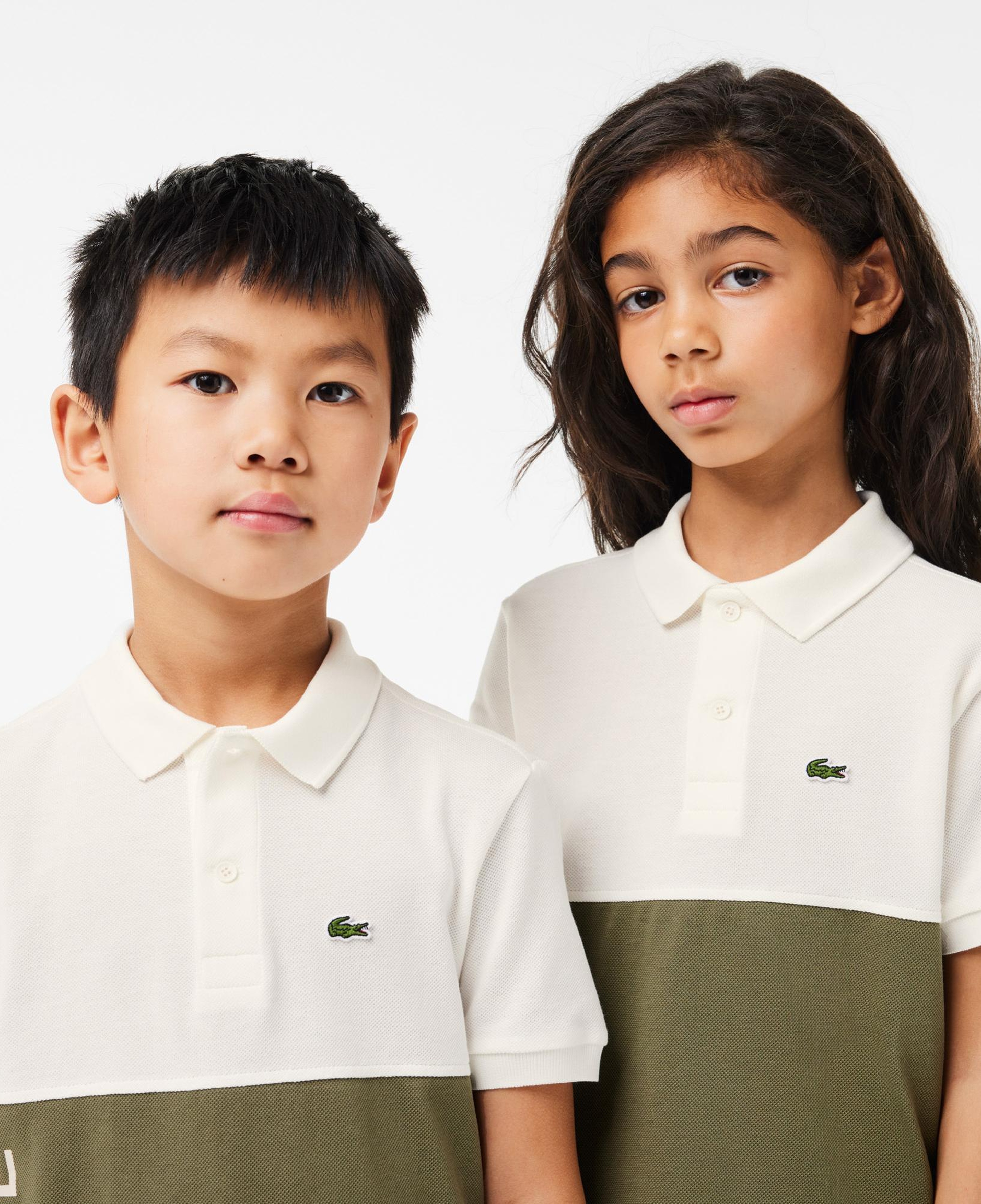 Lacoste Çocuk Renk Bloklu Beyaz Polo