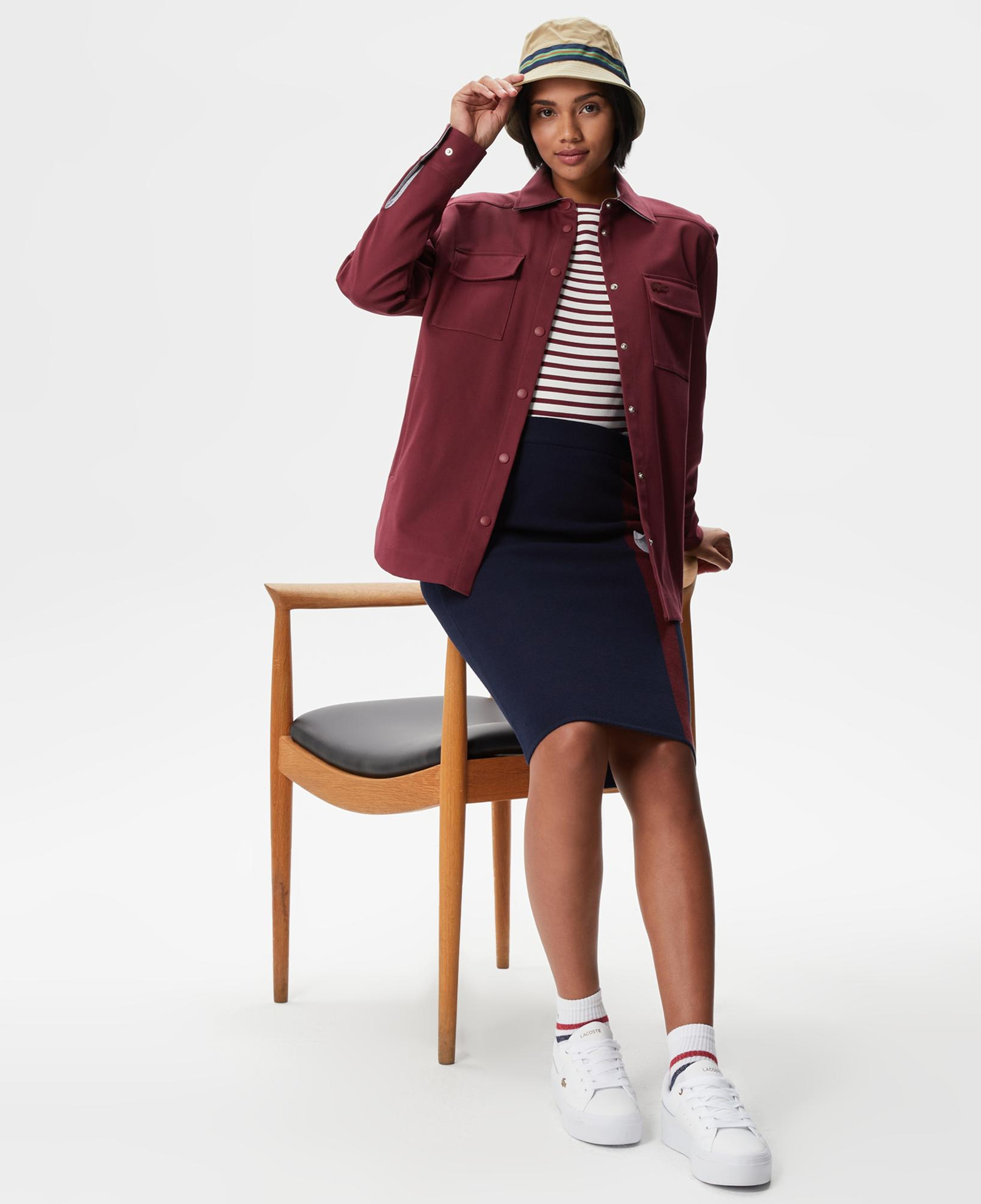 Kadın Relaxed Fit Uzun Kollu Kırmızı Gömlek