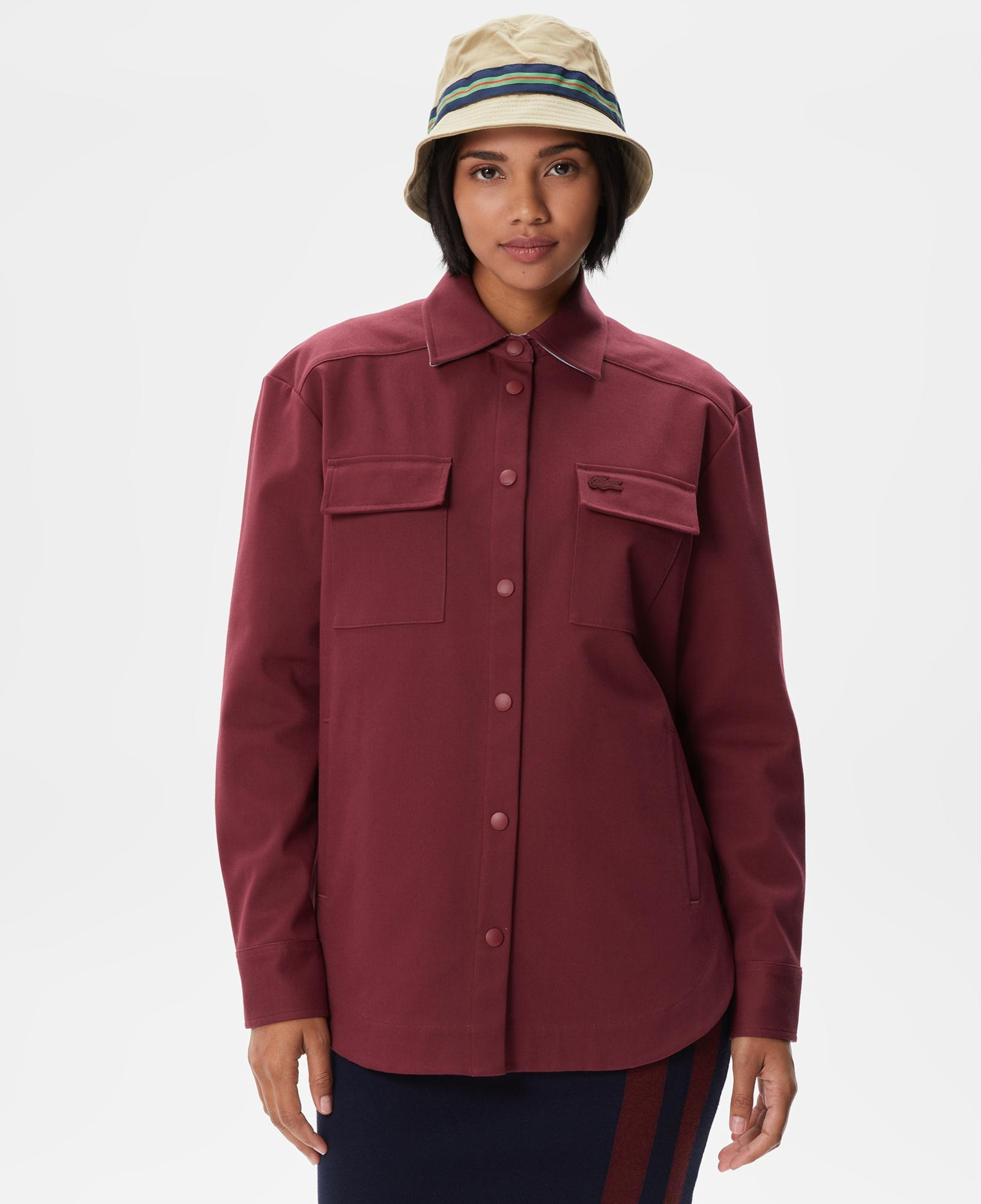 Kadın Relaxed Fit Uzun Kollu Kırmızı Gömlek