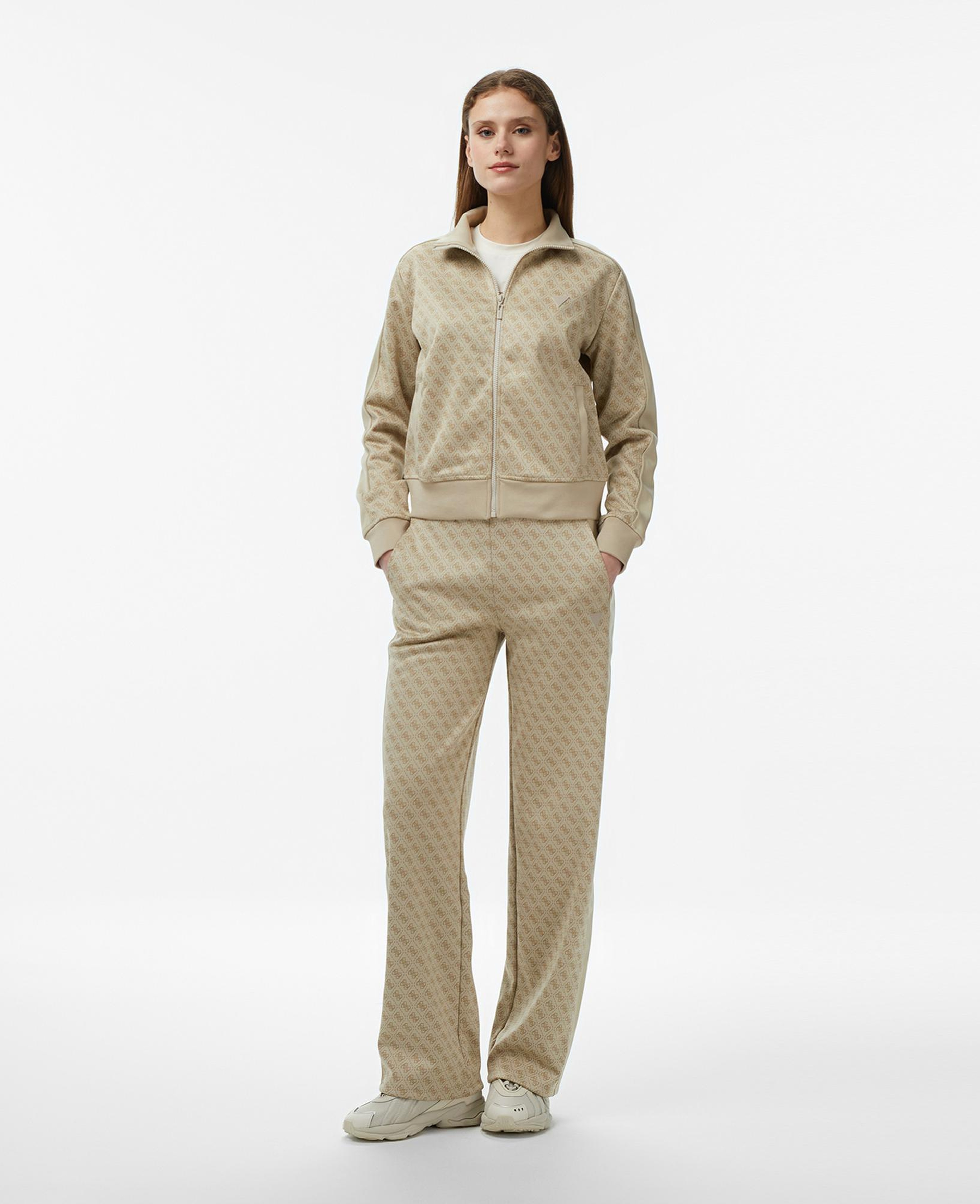 Guess Maya Aktif Palazzo Fit Kadın Bej Eşofman Altı