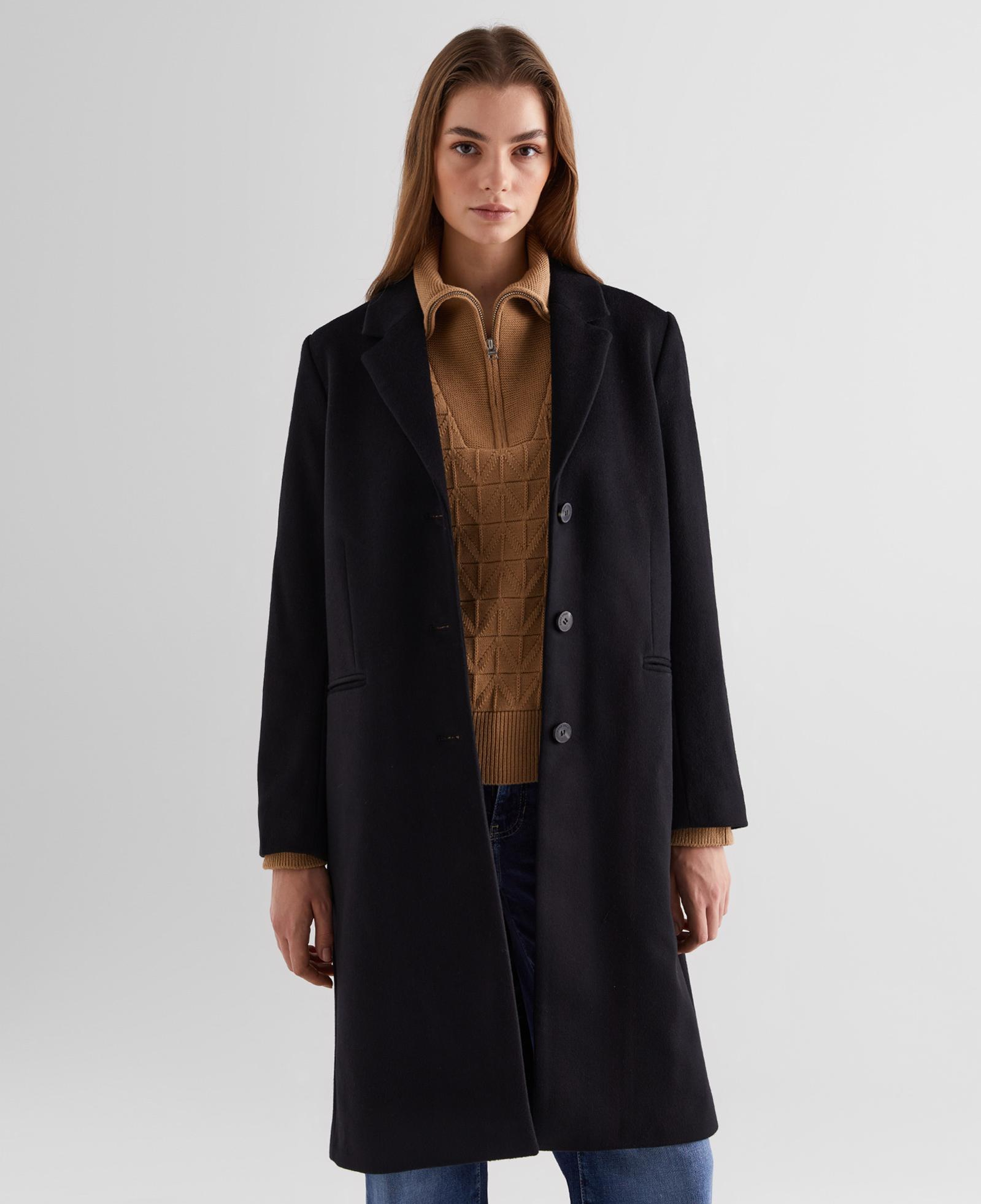 GANT Kadın Siyah Klasik Yaka Palto