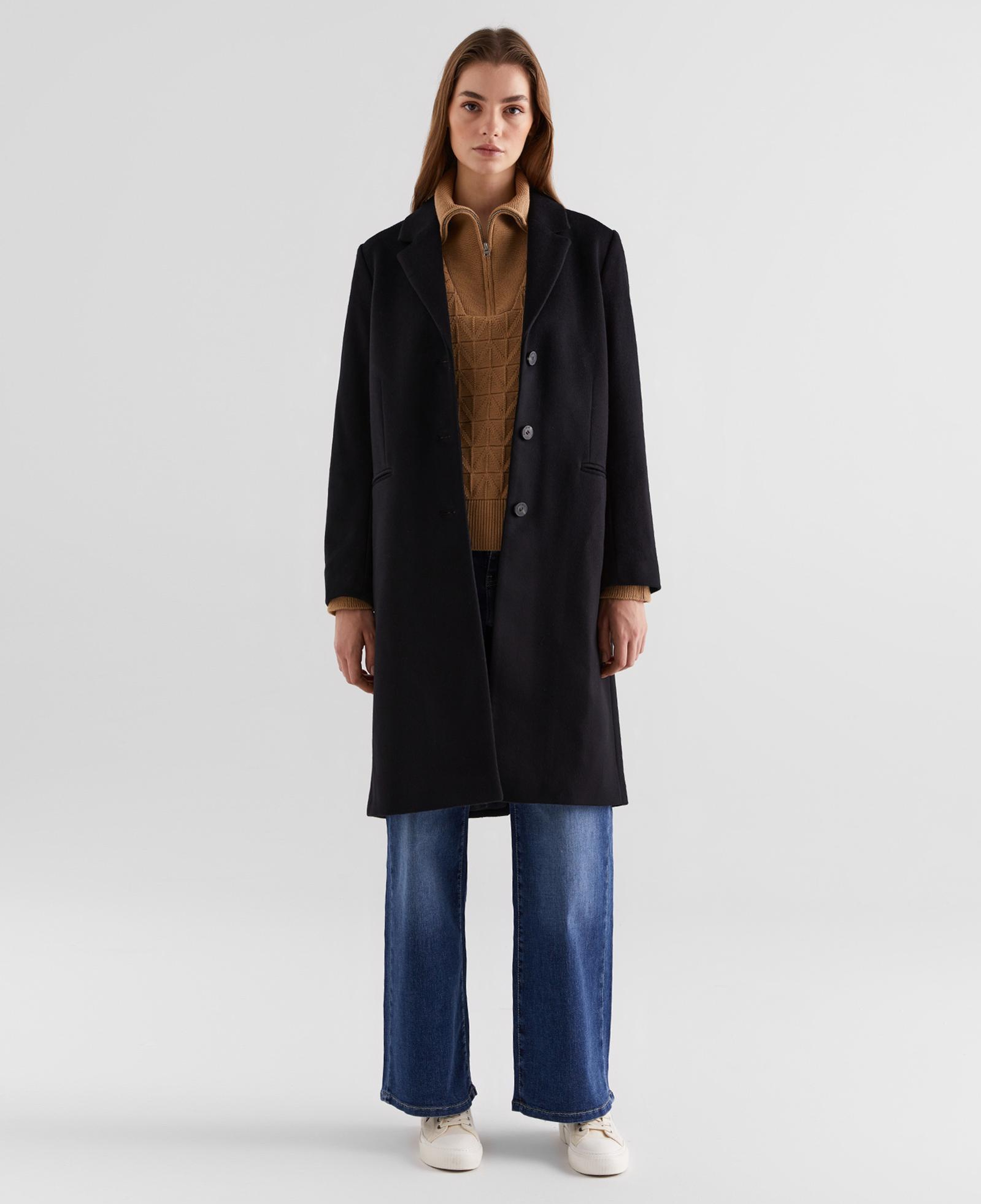 GANT Kadın Siyah Klasik Yaka Palto