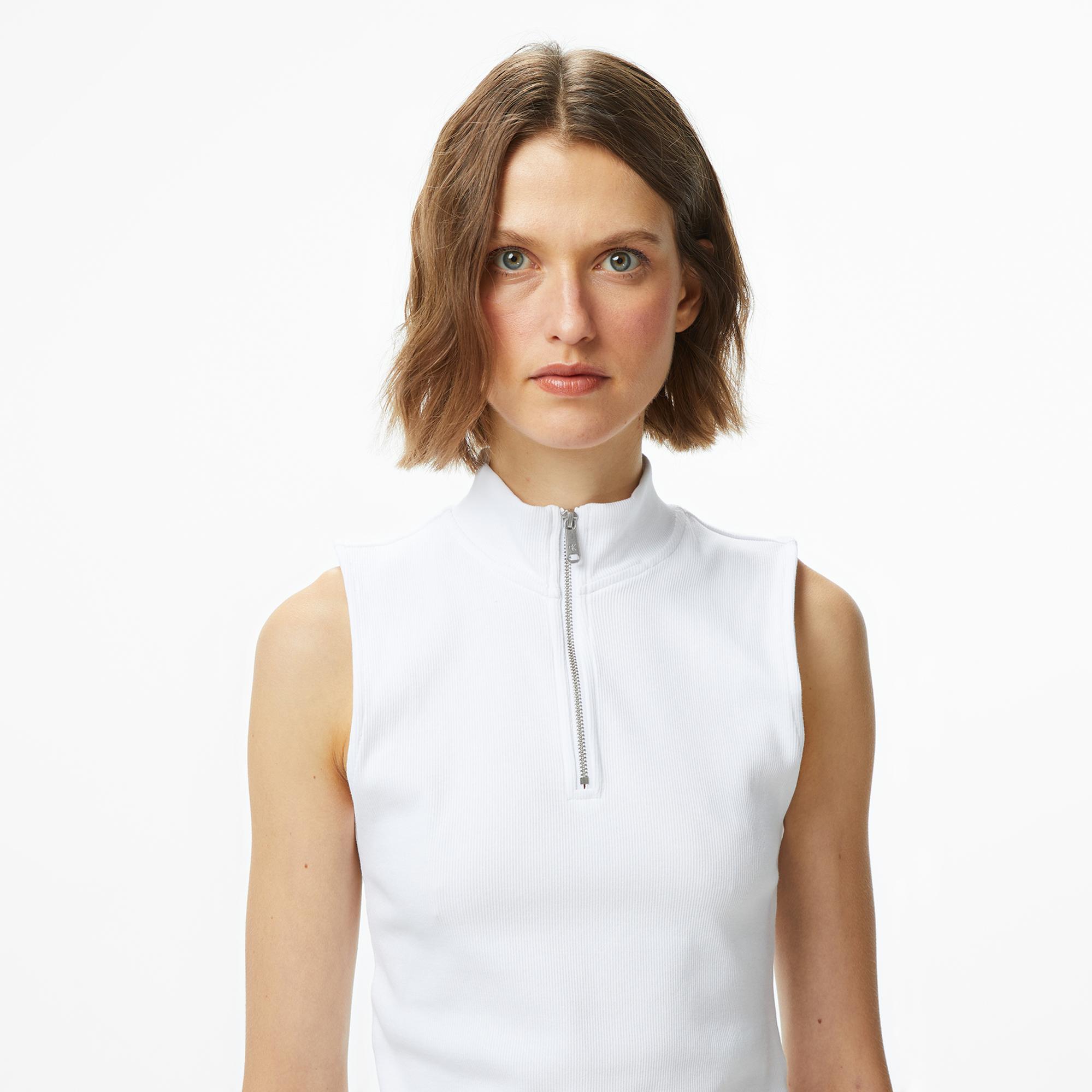 Calvin Klein Woven Label Kadın Beyaz T-Shirt