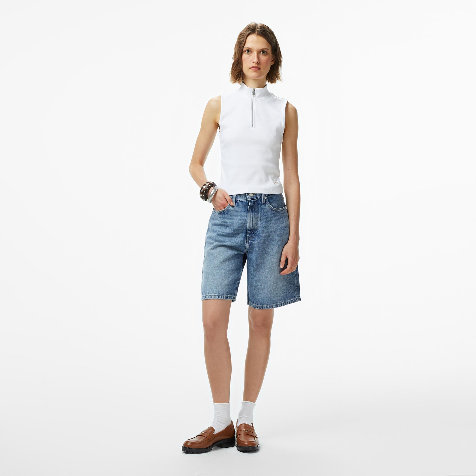 Calvin Klein Woven Label Kadın Beyaz T-Shirt