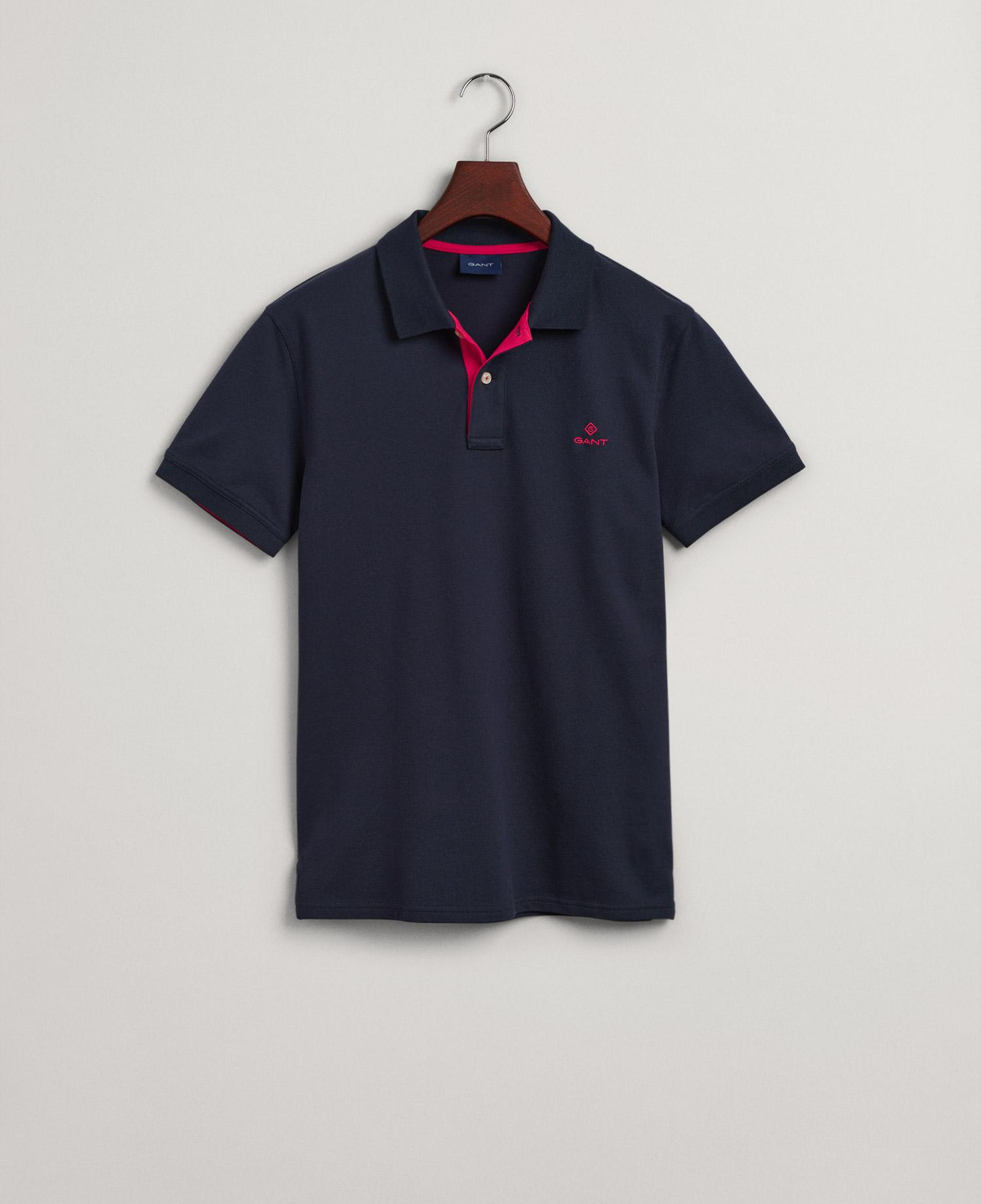 GANT Erkek Lacivert Slim Fit Polo