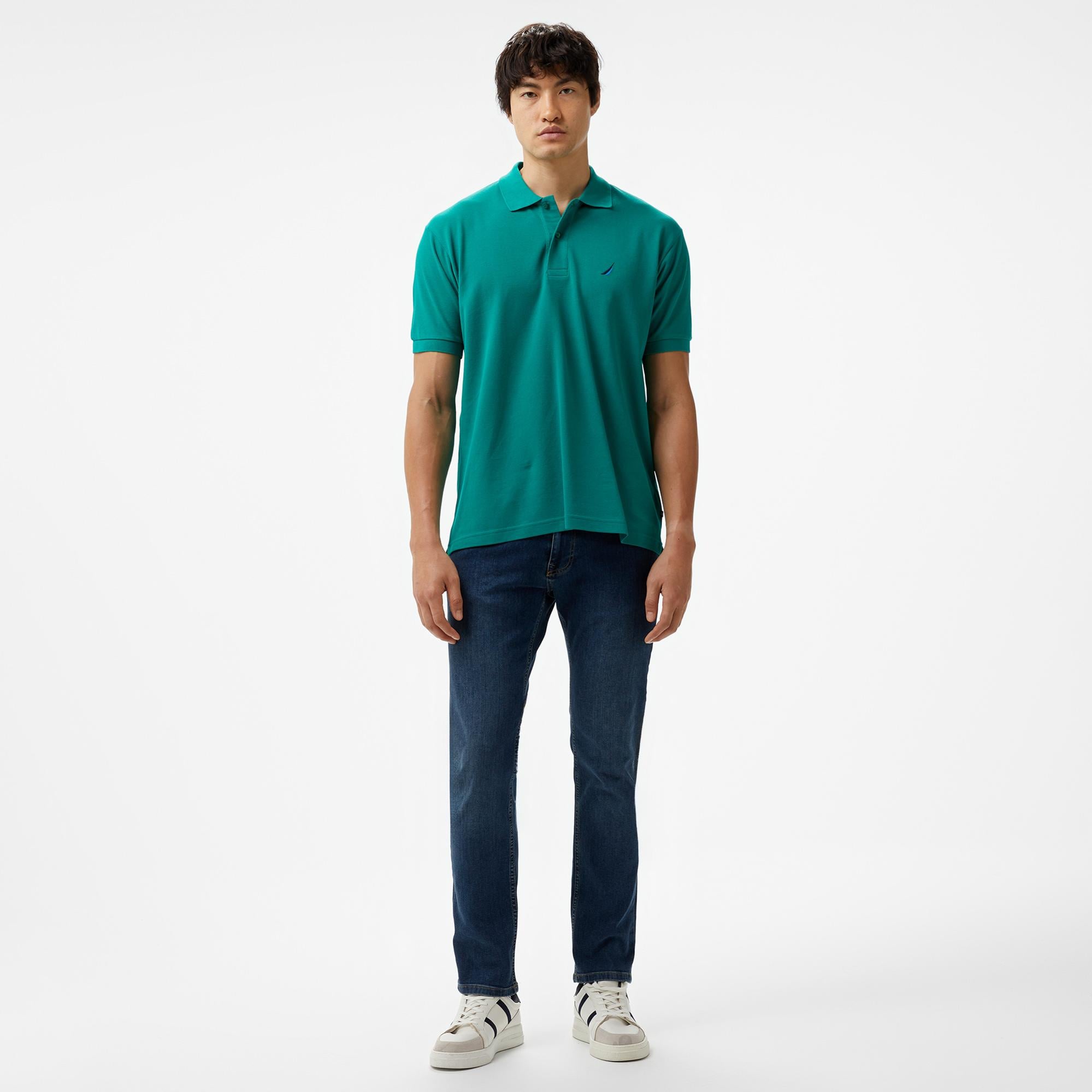 Nautica Erkek Yeşil Classic Fit Kısa Kollu Polo Yaka T-Shirt