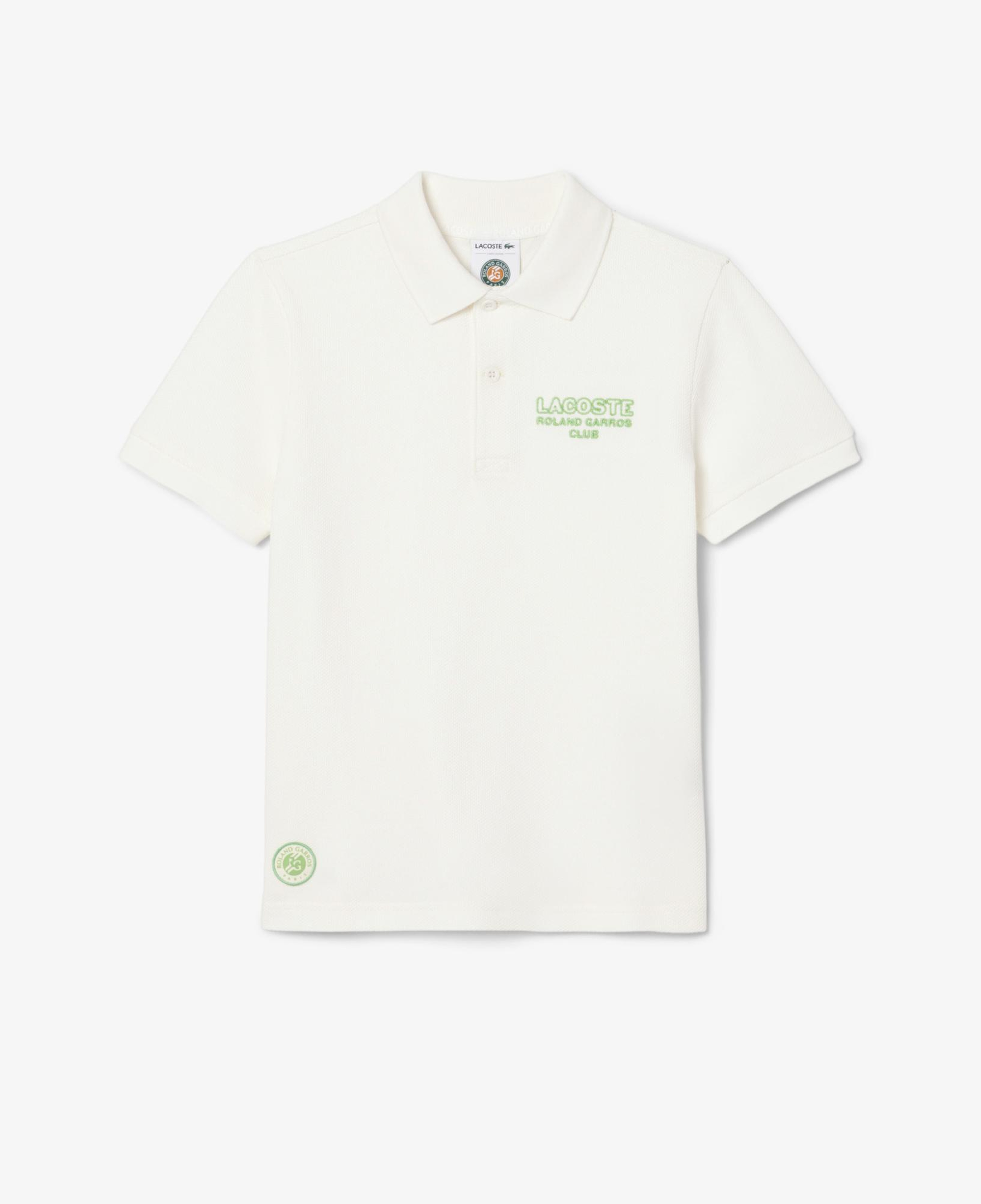 Lacoste Rolland Garros Çocuk Baskılı Beyaz Polo