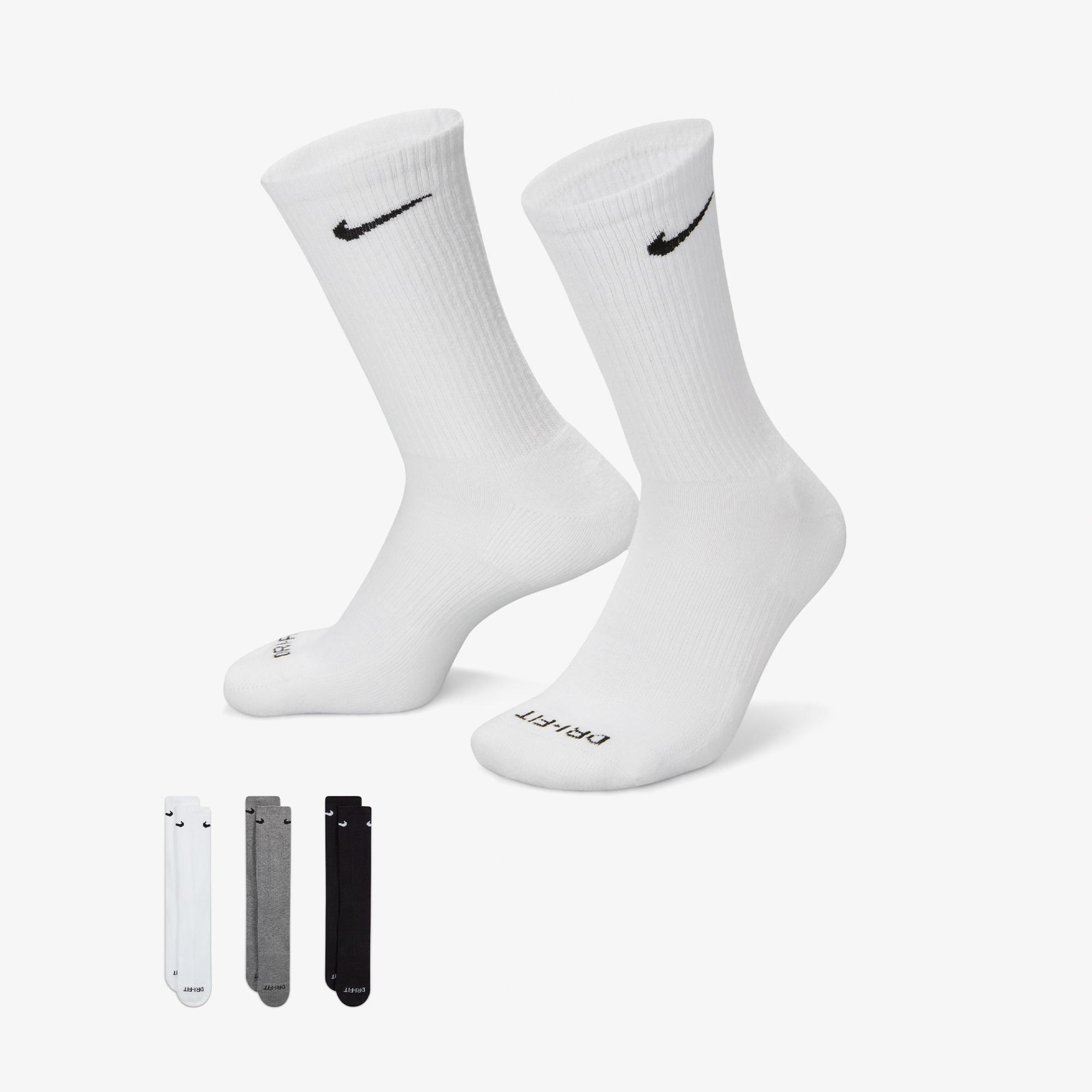 Nike Everyday Plus Cushioned Unisex Renkli 3'lü Çorap