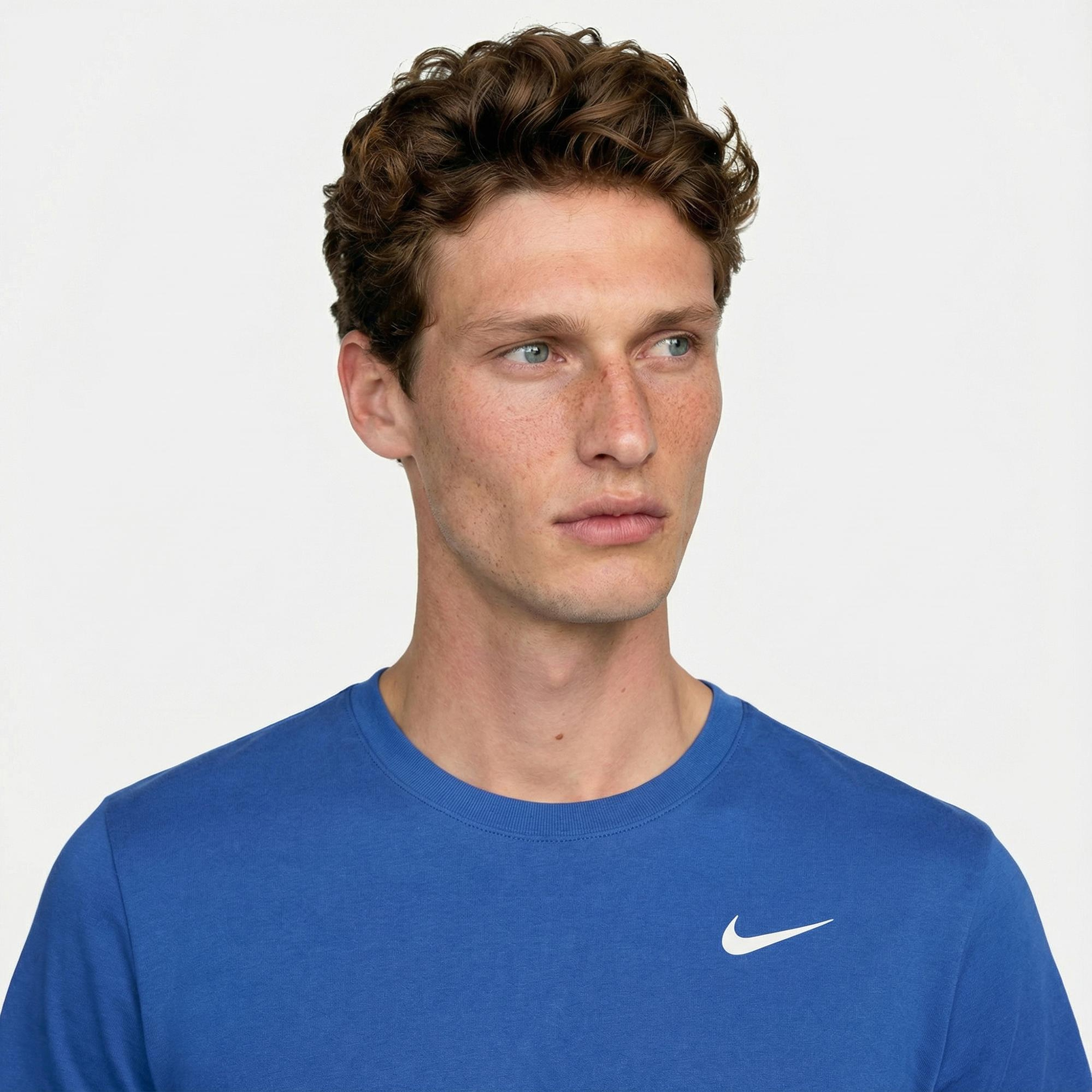 Nike Dri-Fit Crew Solid Erkek Mavi T-Shirt