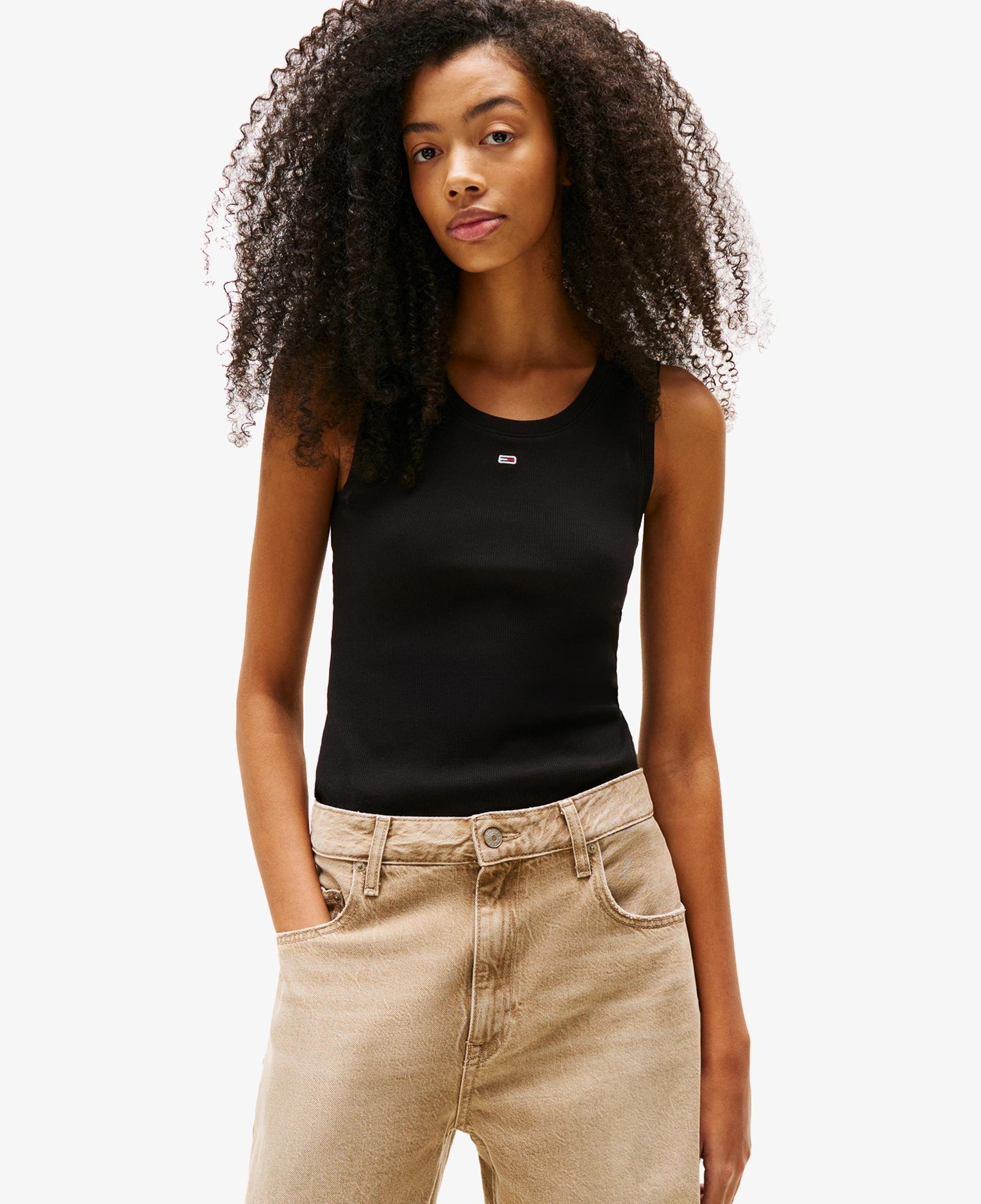 Tommy Hilfiger Denim Essentials Kadın Siyah T-Shirt