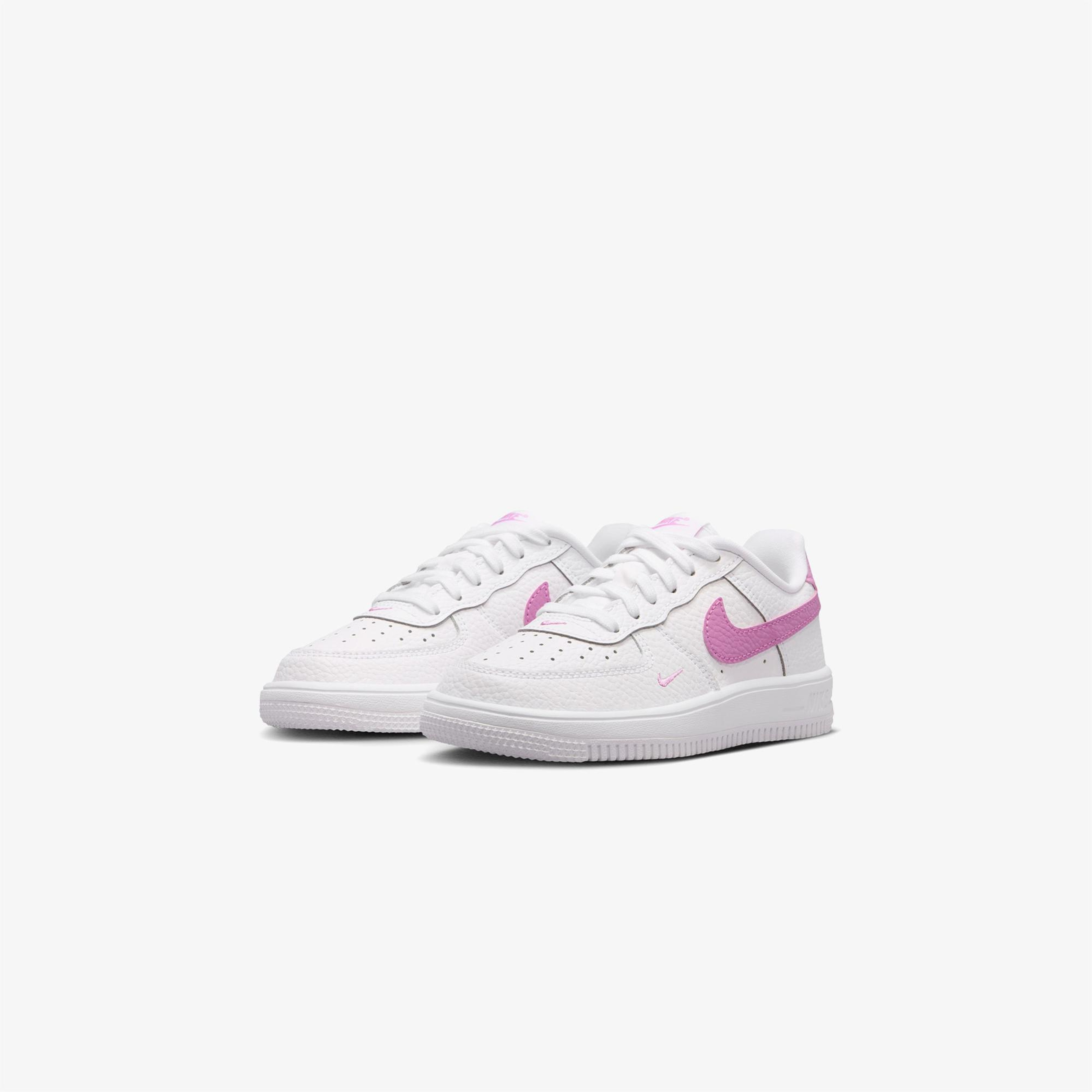 Nike Force 1 Low Lace Çocuk Beyaz/Pembe Spor Ayakkabı