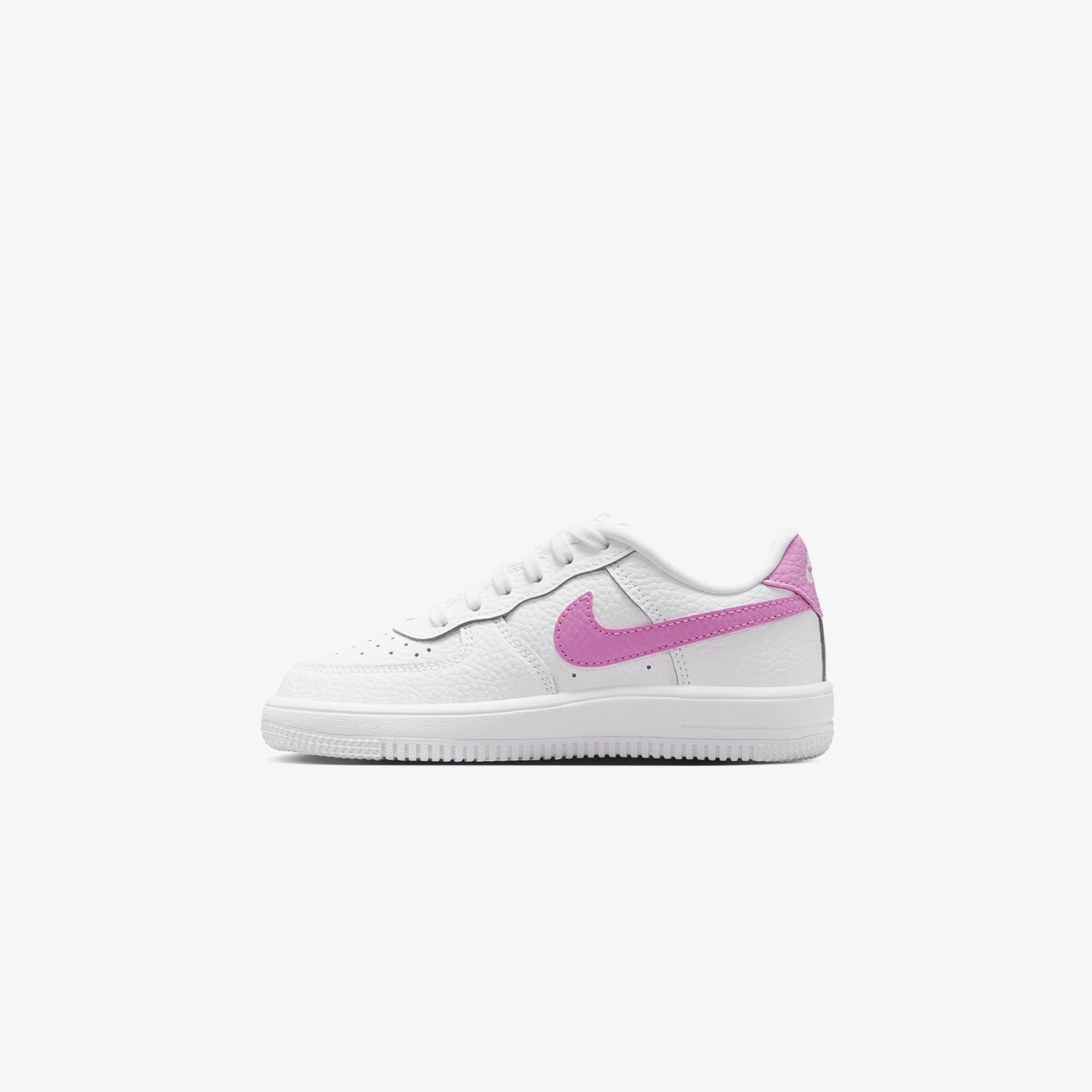Nike Force 1 Low Lace Çocuk Beyaz/Pembe Spor Ayakkabı