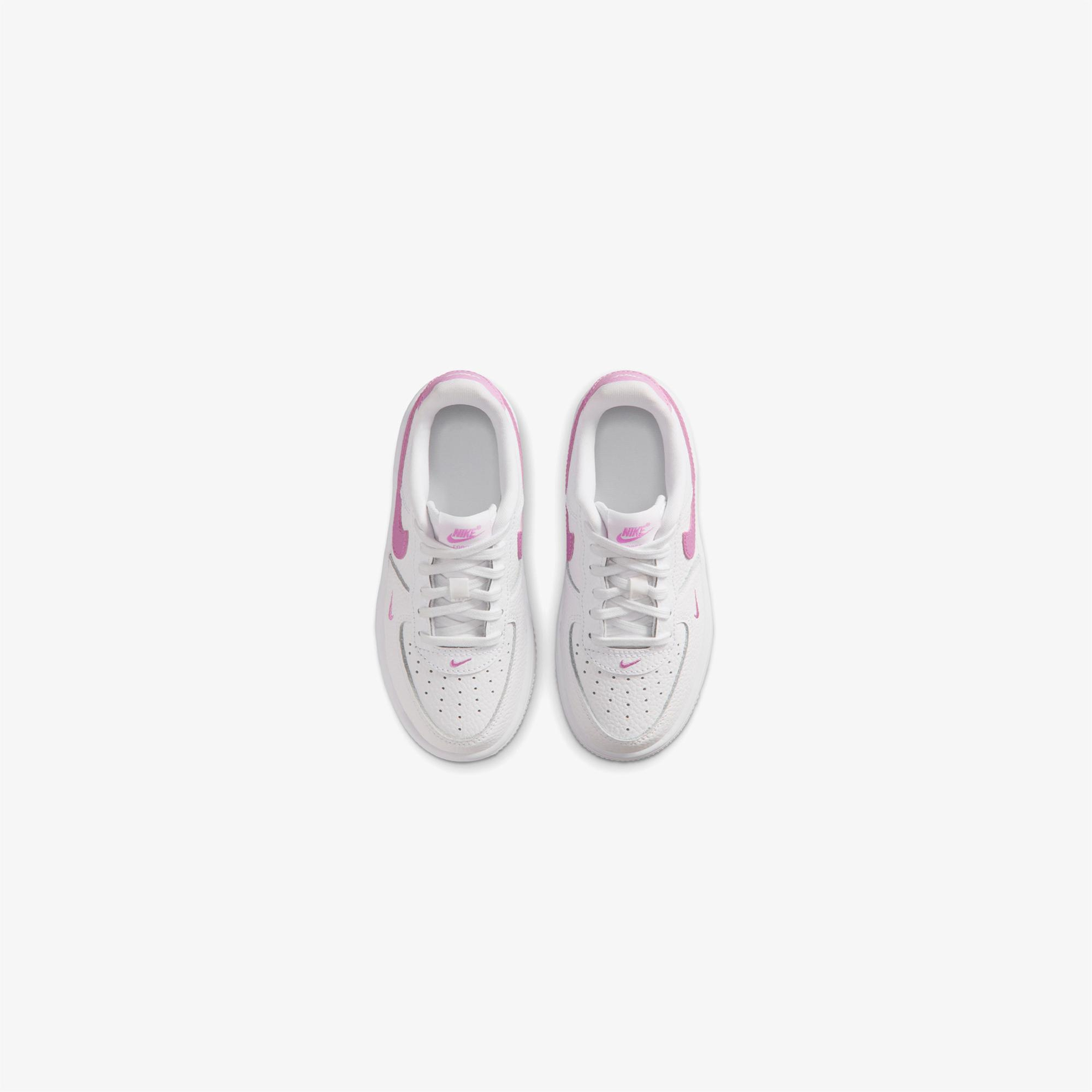 Nike Force 1 Low Lace Çocuk Beyaz/Pembe Spor Ayakkabı