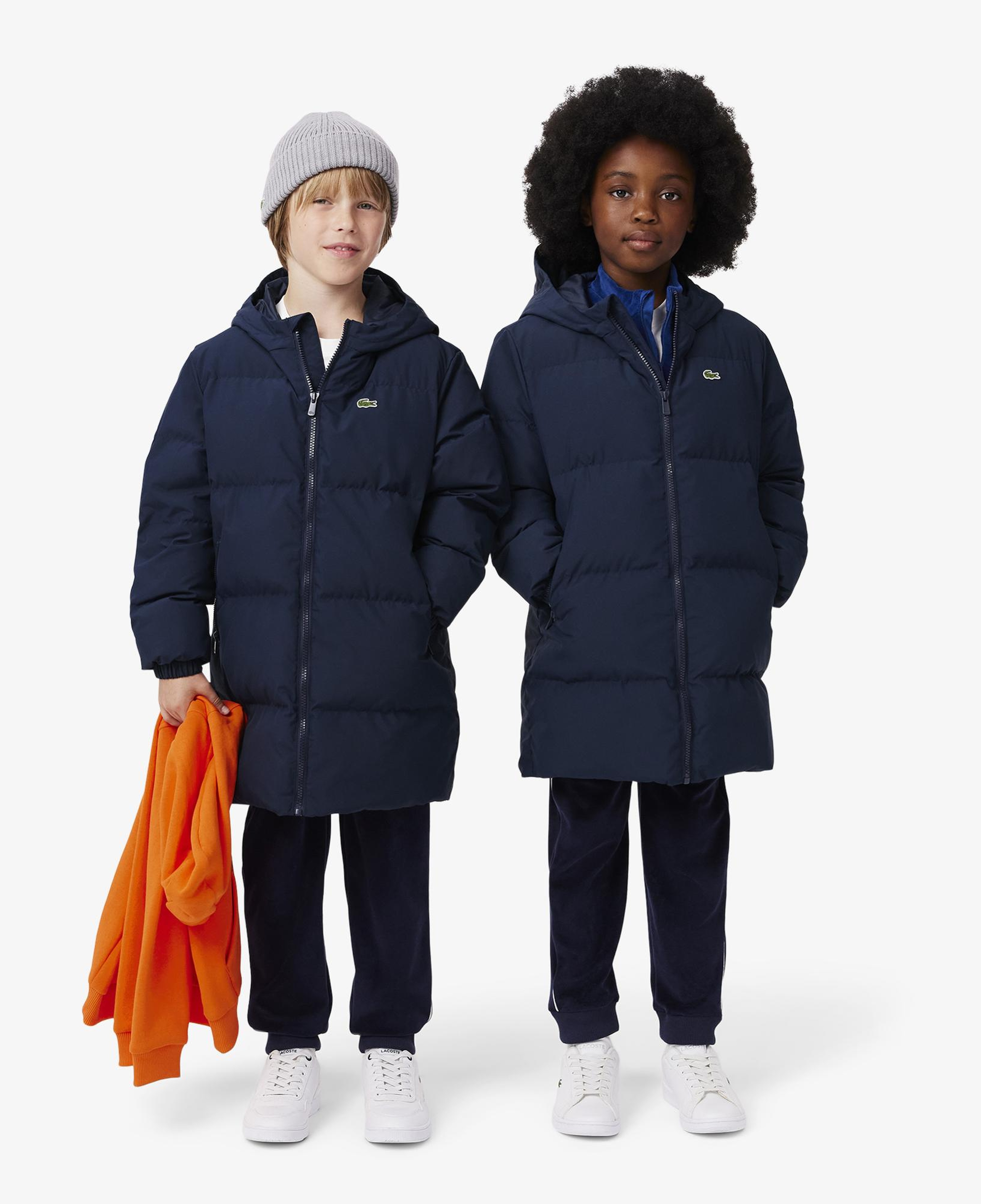 Lacoste Çocuk Kapüşonlu Lacivert Şişme Mont
