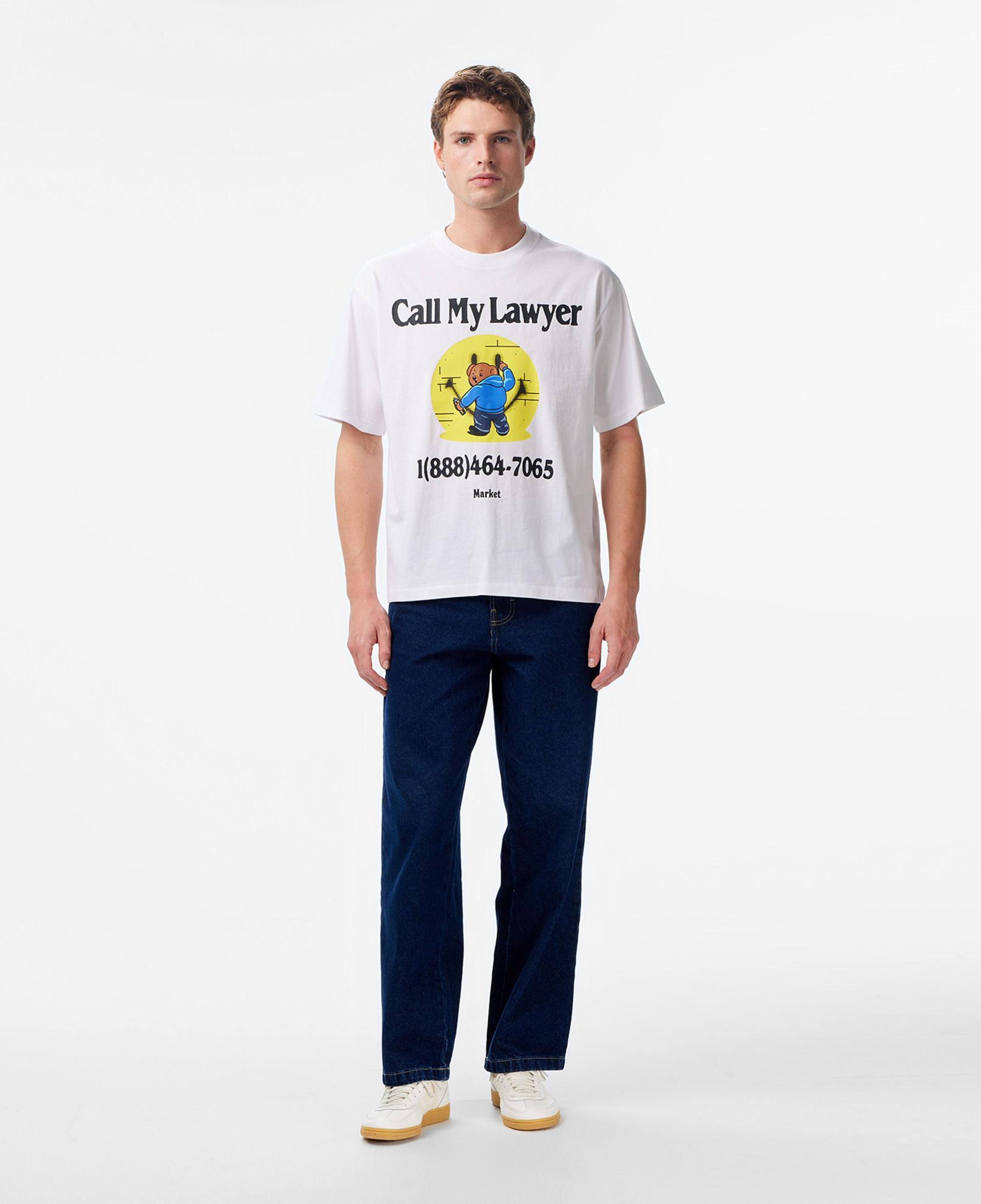 Market Smiley Call My Lawyer Bear Erkek Beyaz T-Shirt