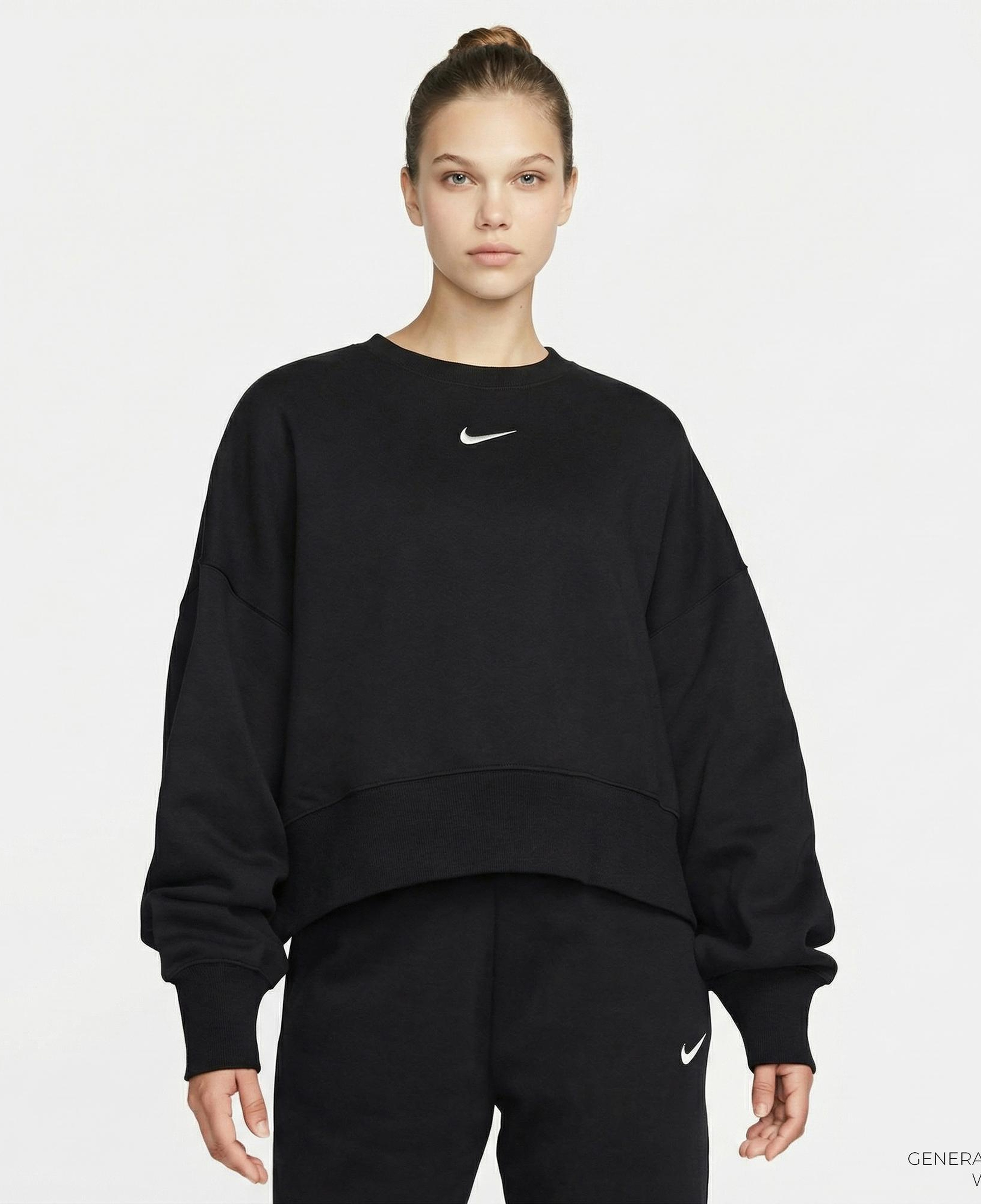 Nike Sportswear Phoenix Fleece Oversize Crew Kadın Siyah Sweatshirt