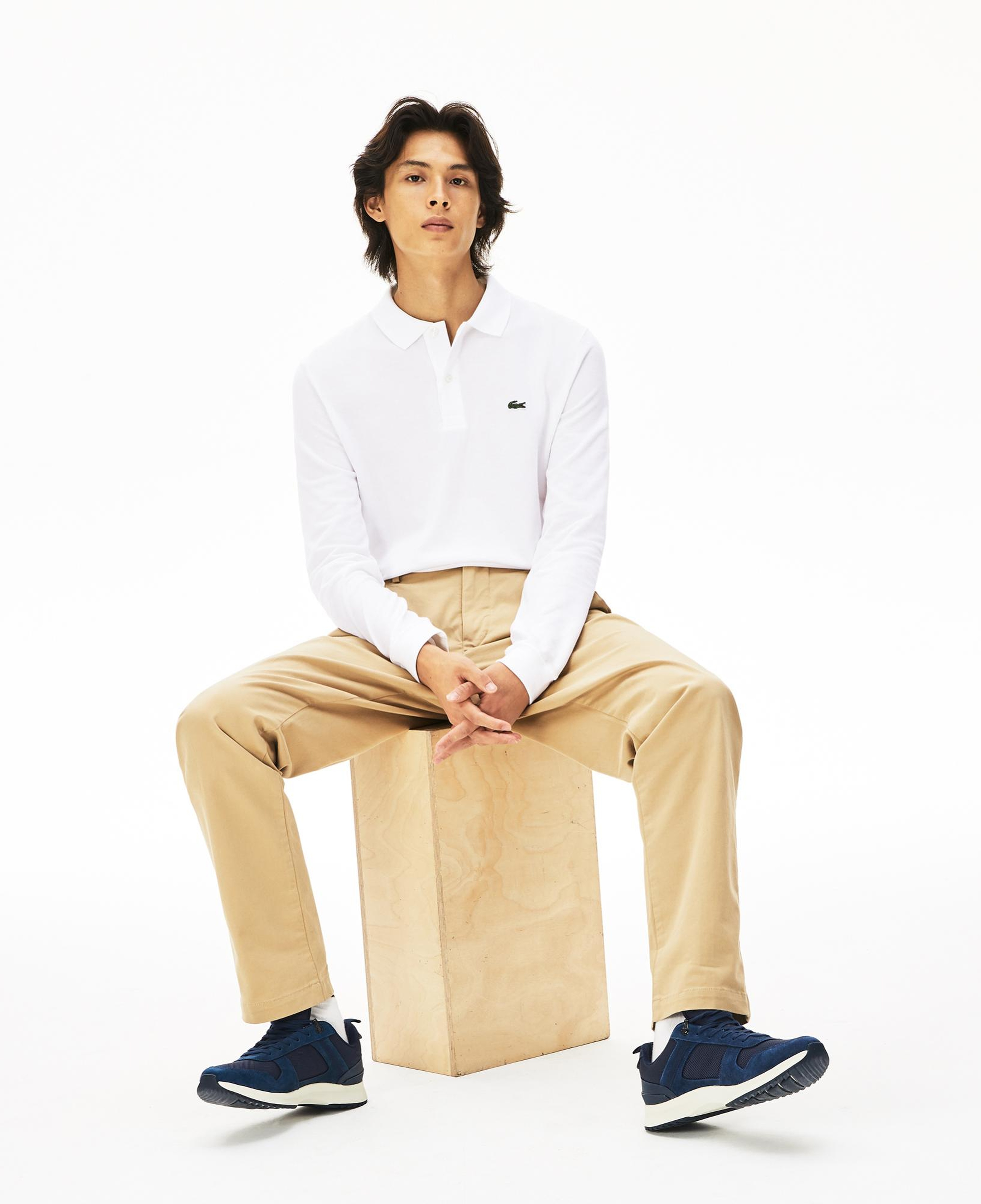 Lacoste L.12.12 Erkek Slim Fit Uzun Kollu Beyaz Polo